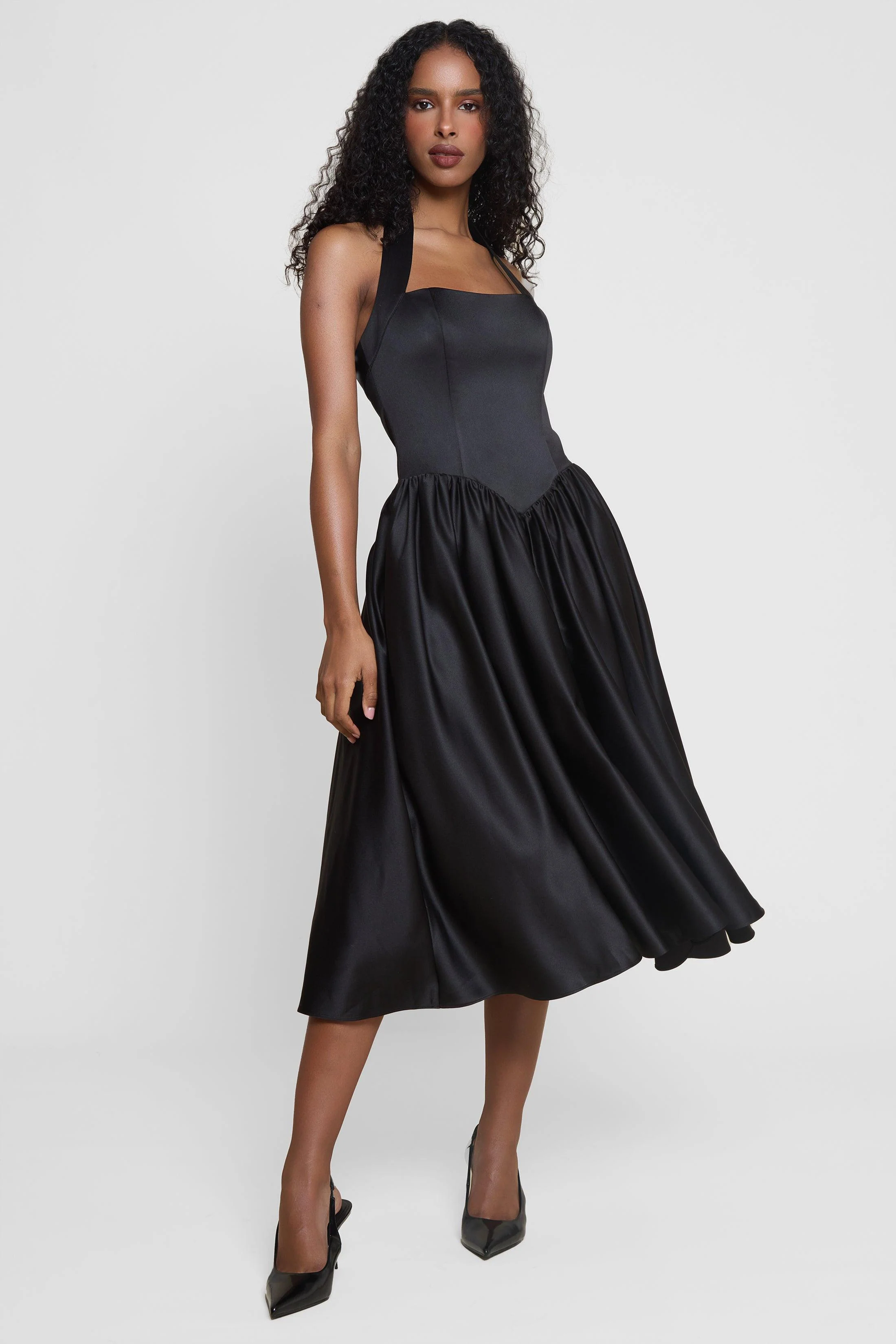 Hart Halter Corset Midi Dress - Black - Image 7