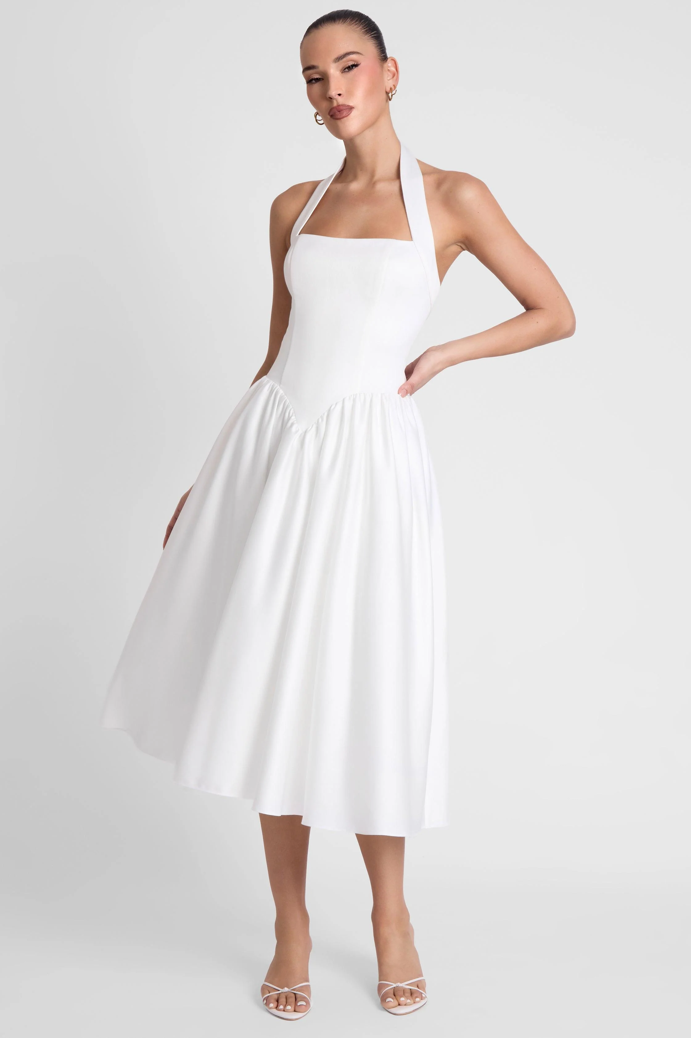 Hart Halter Corset Midi Dress - White - Image 4