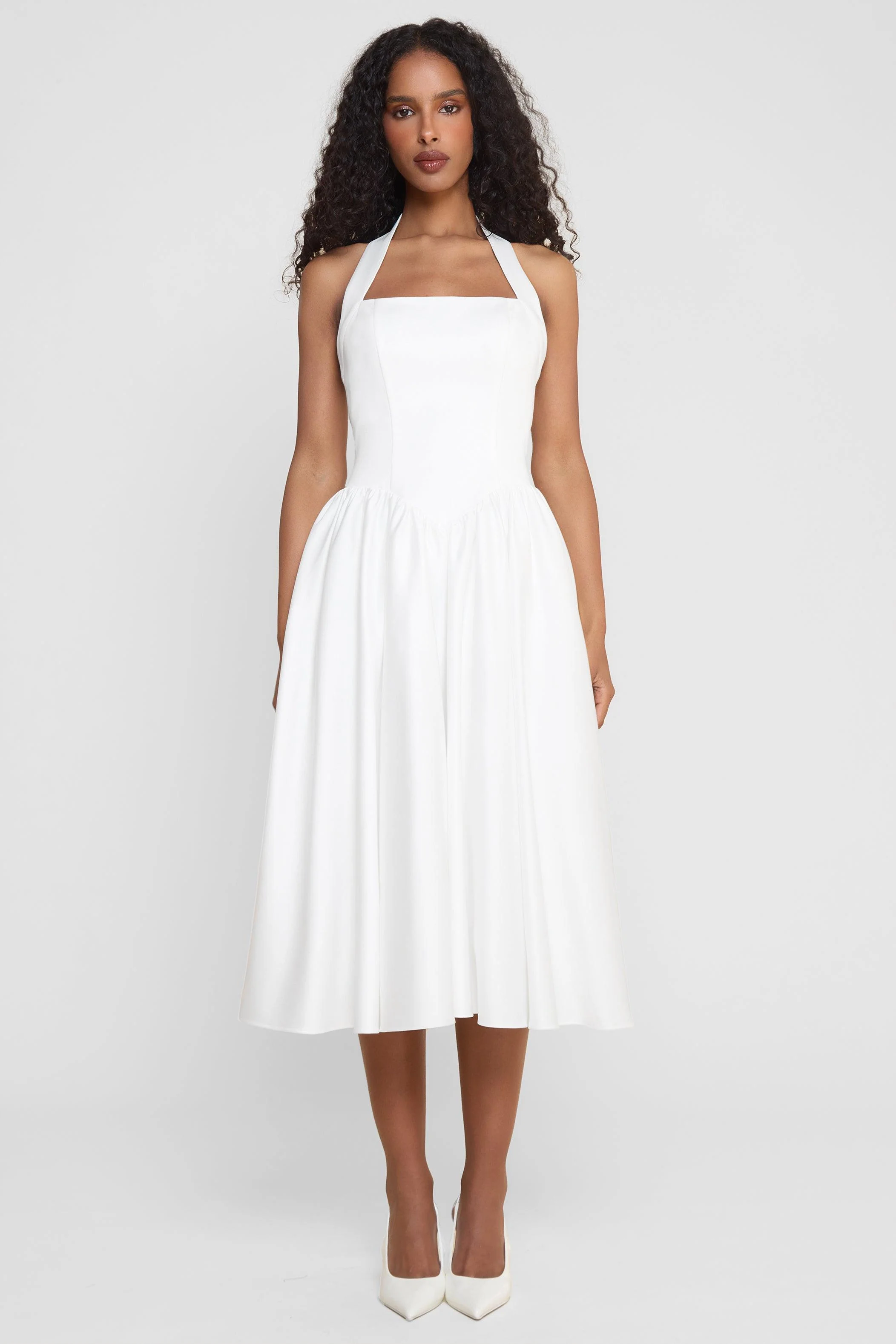 Hart Halter Corset Midi Dress - White - Image 7