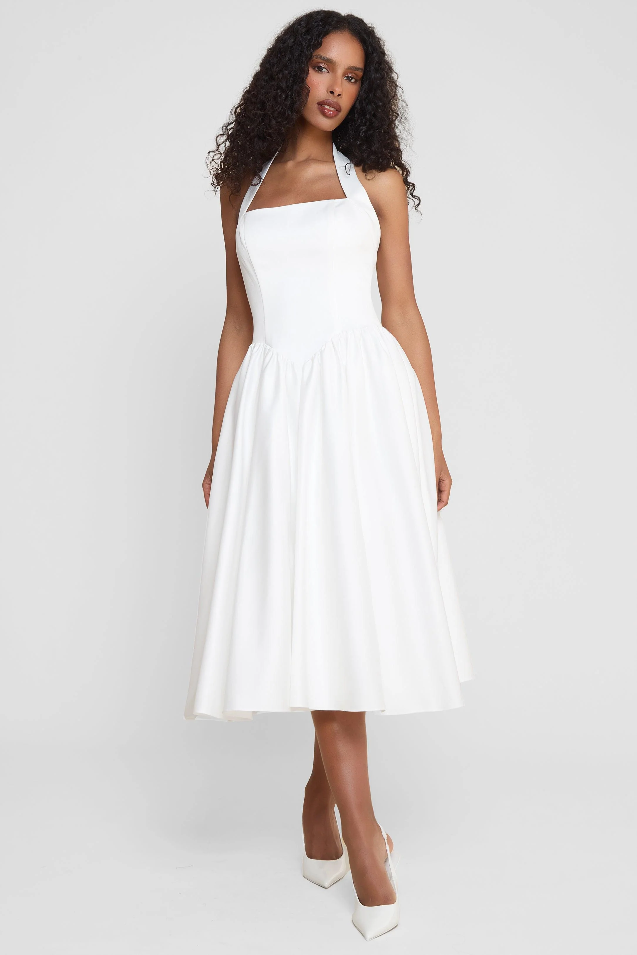 Hart Halter Corset Midi Dress - White - Image 8