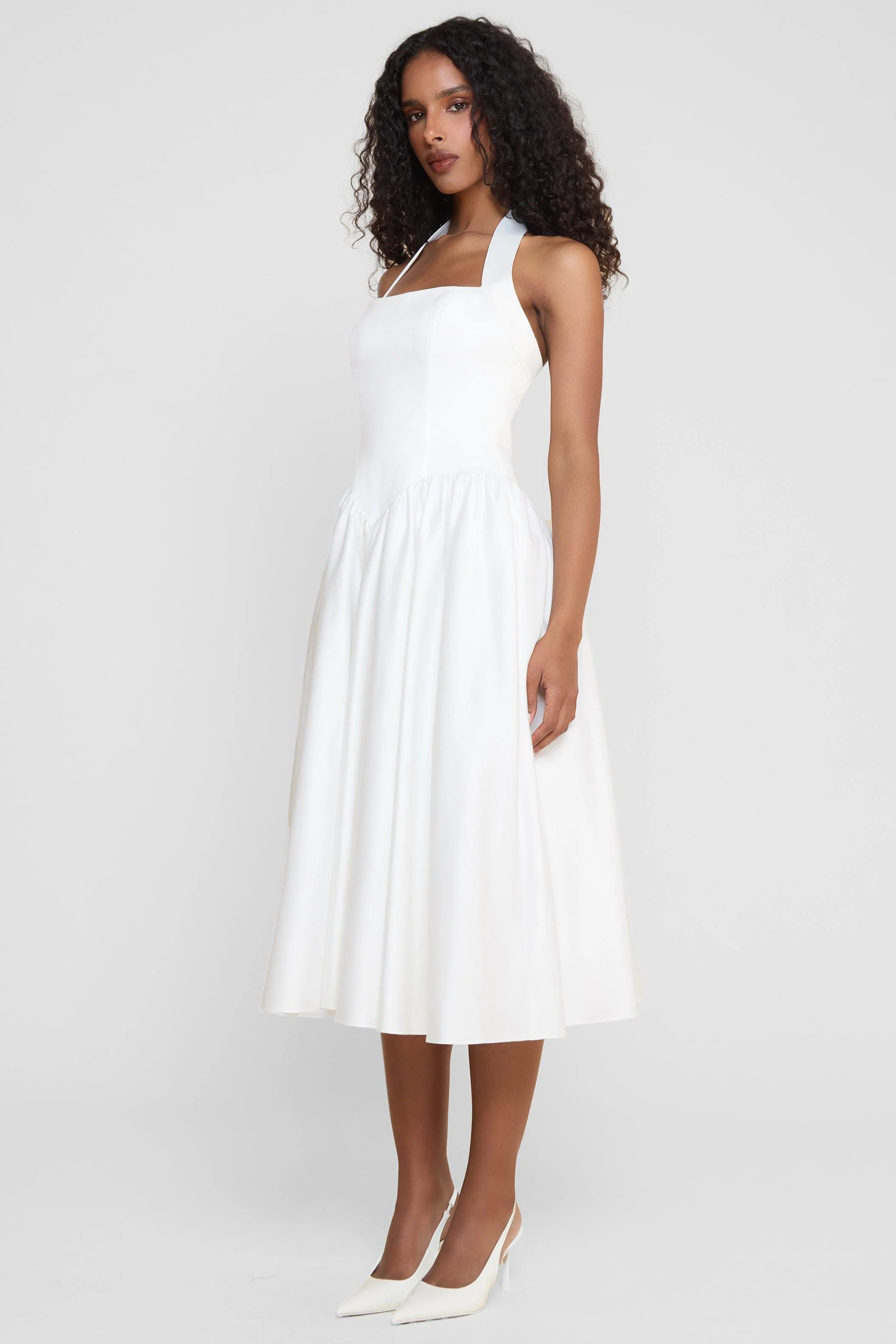 Hart Halter Corset Midi Dress - White - Image 9