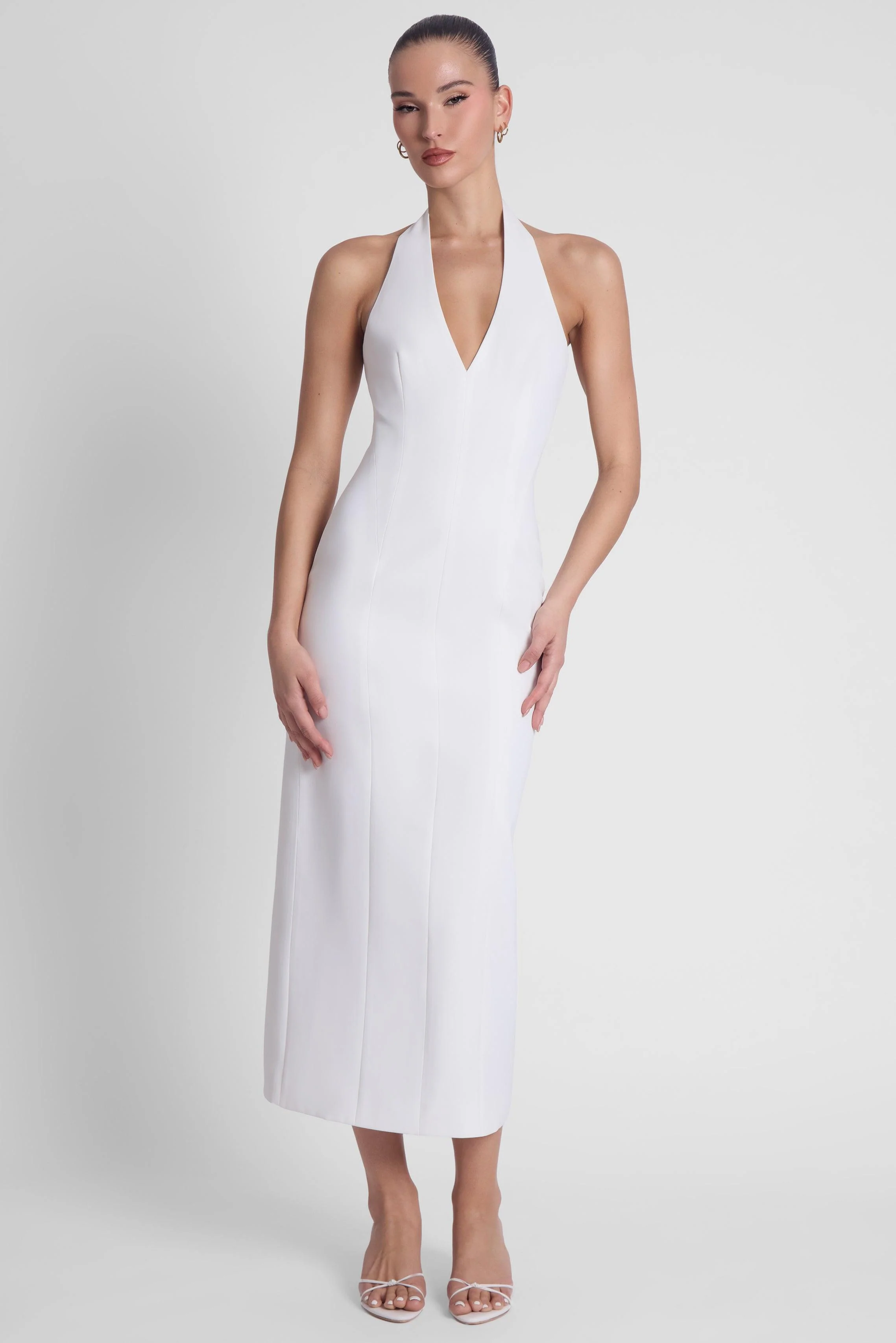 Helena Halter Midi Dress - White - Image 2