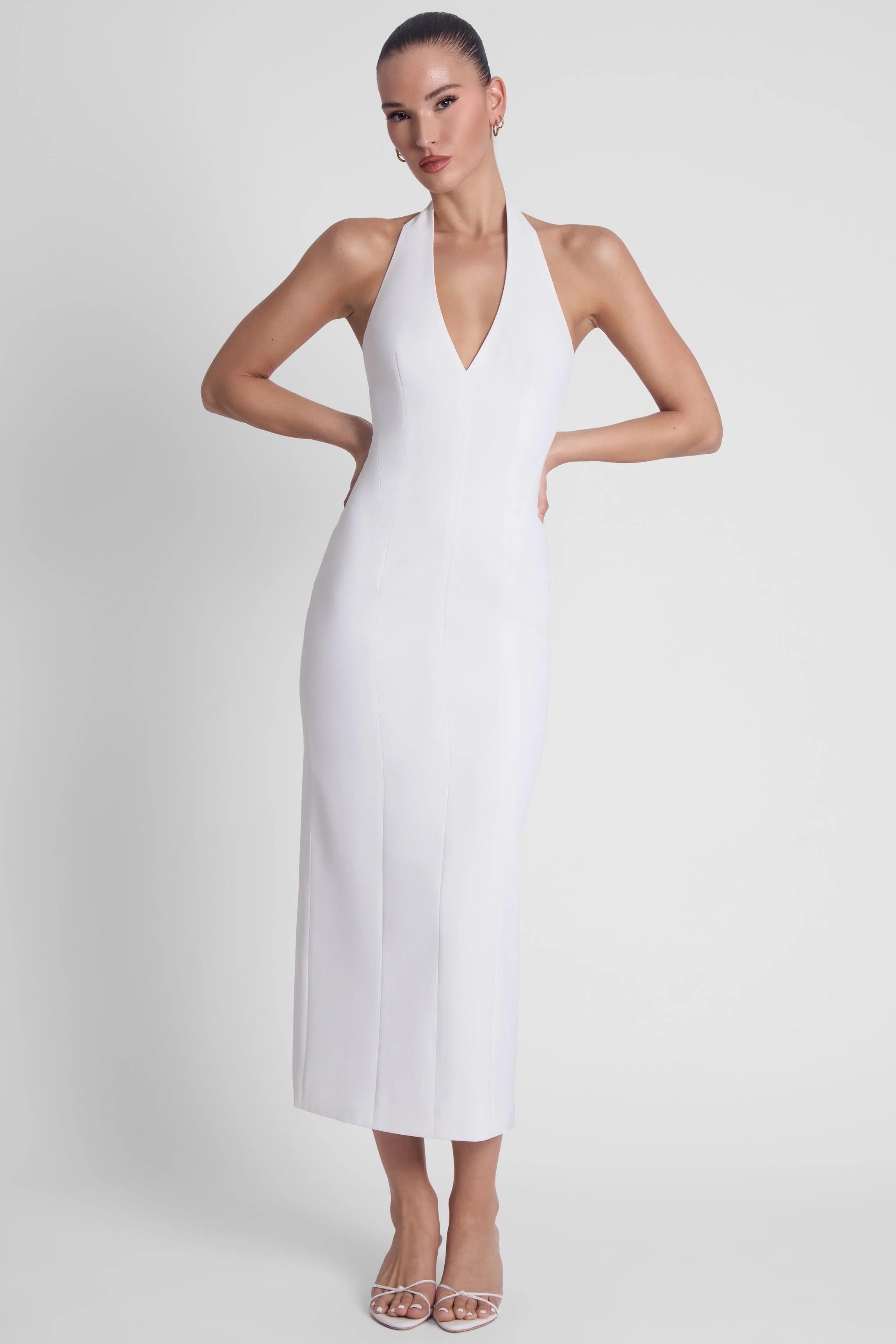 Helena Halter Midi Dress - White - Image 4