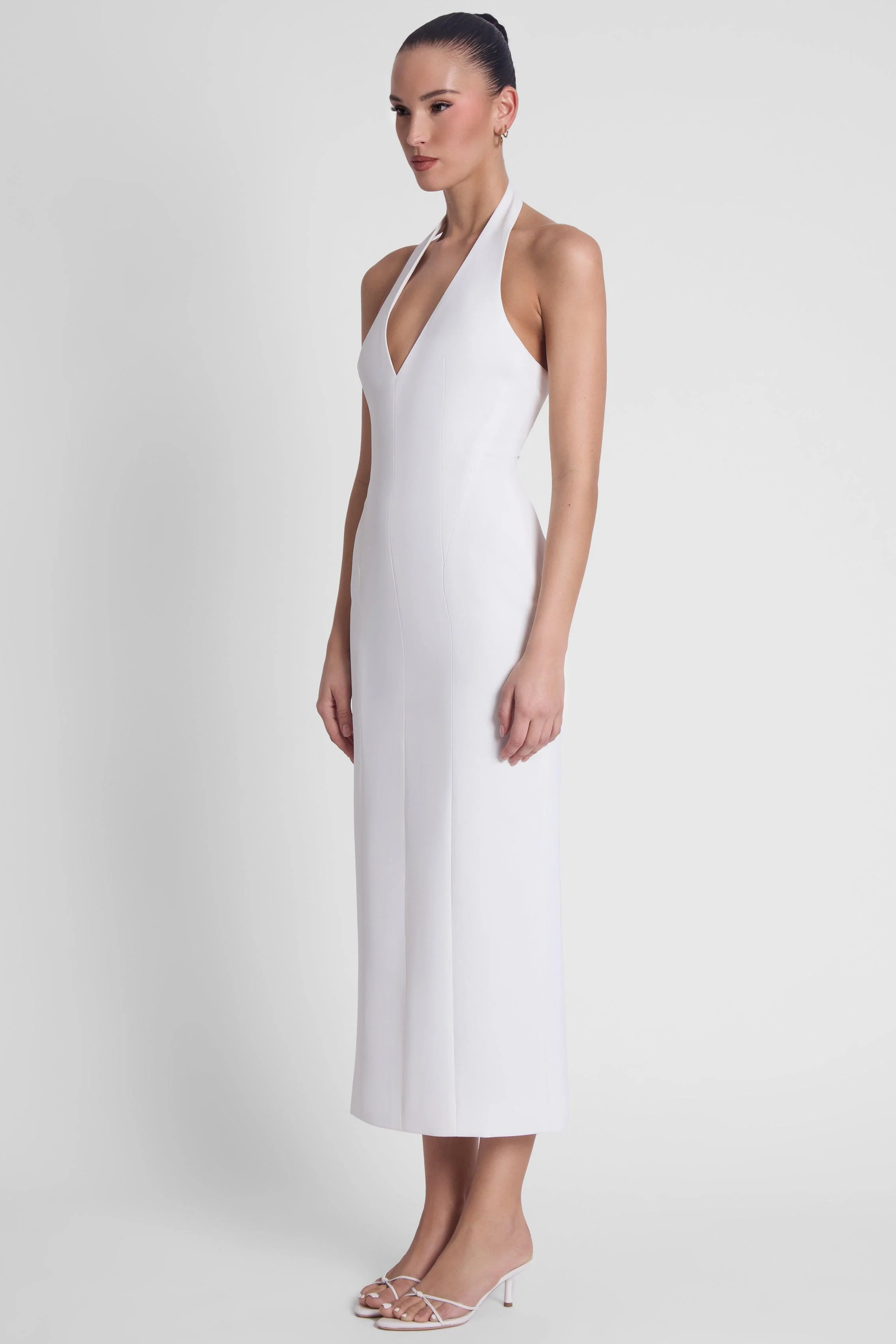 Helena Halter Midi Dress - White - Image 5