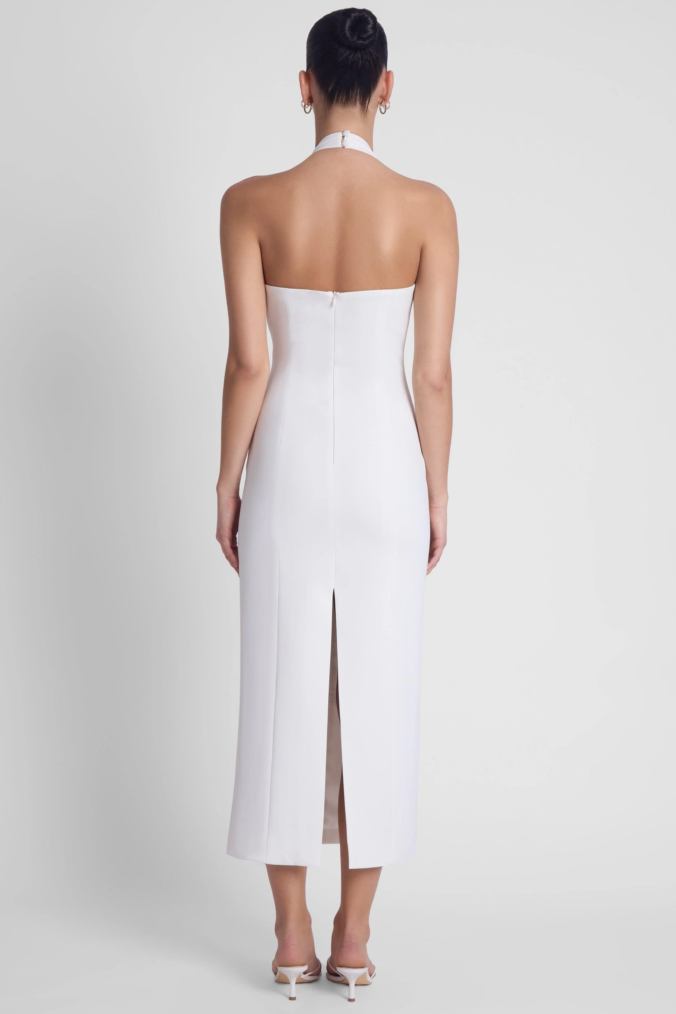 Helena Halter Midi Dress - White - Image 6
