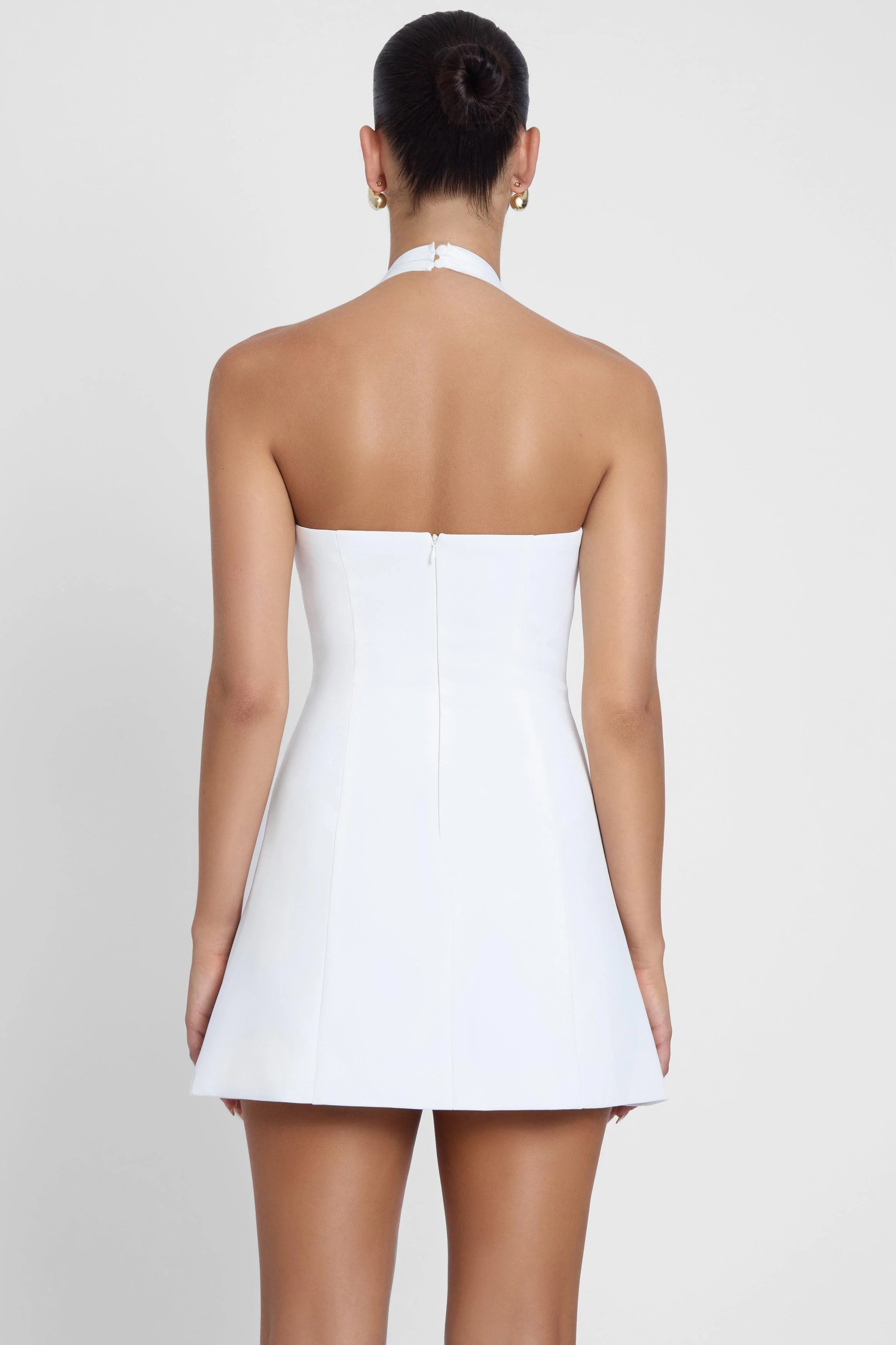 Hera Halter Mini Dress - White - Image 6