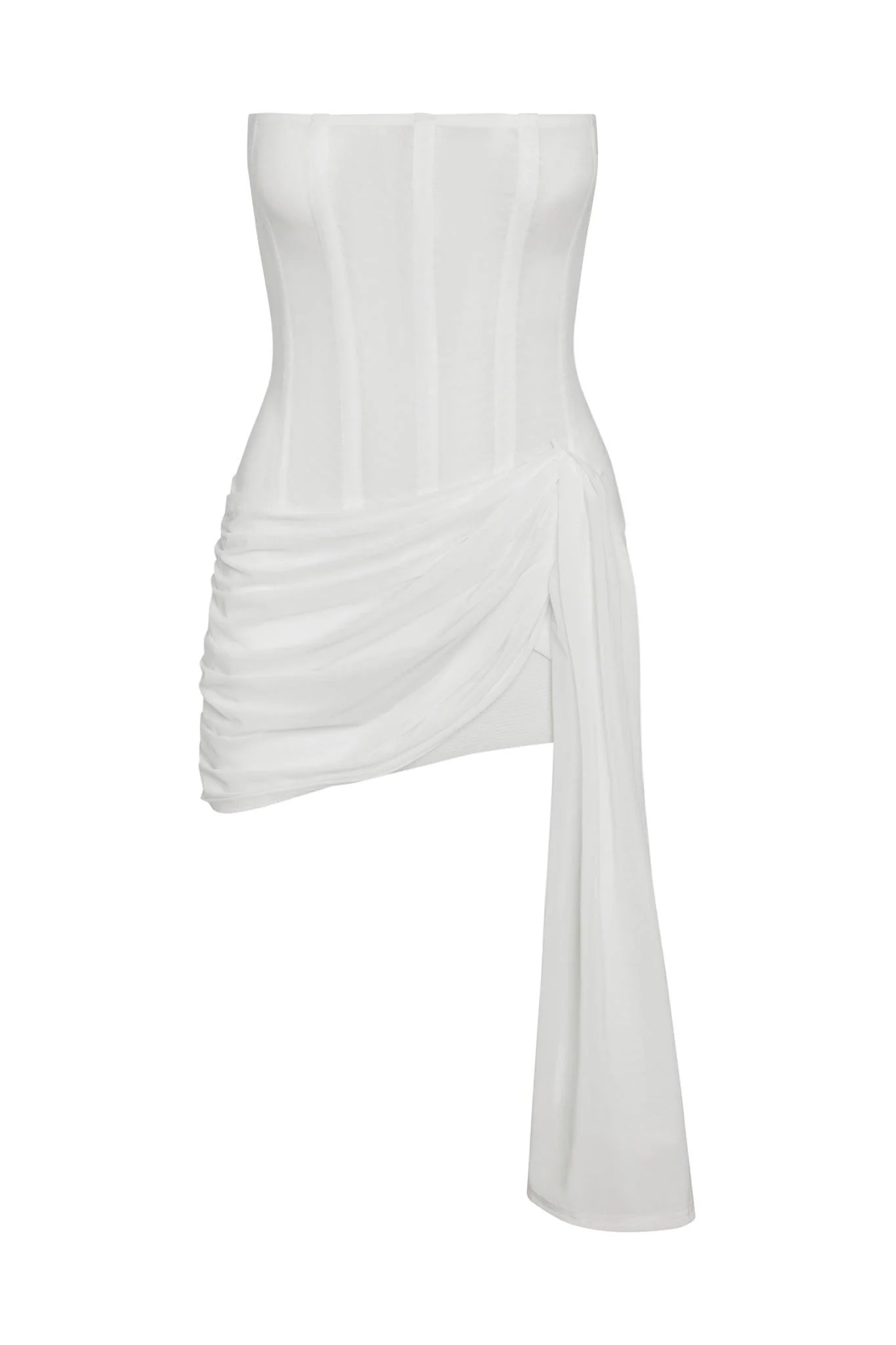 Mira Mesh Corset Dress - White - Image 11