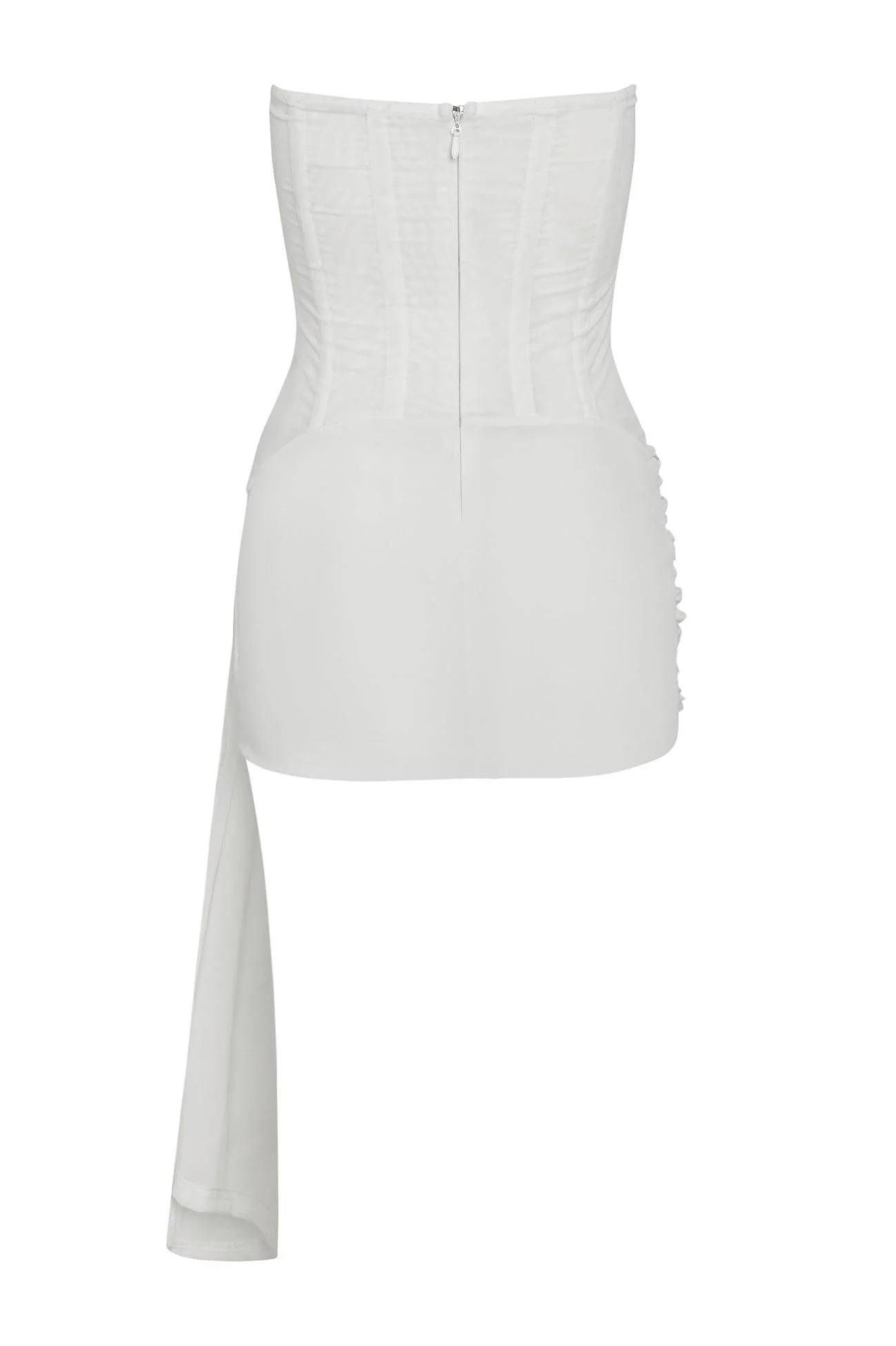 Mira Mesh Corset Dress - White - Image 12