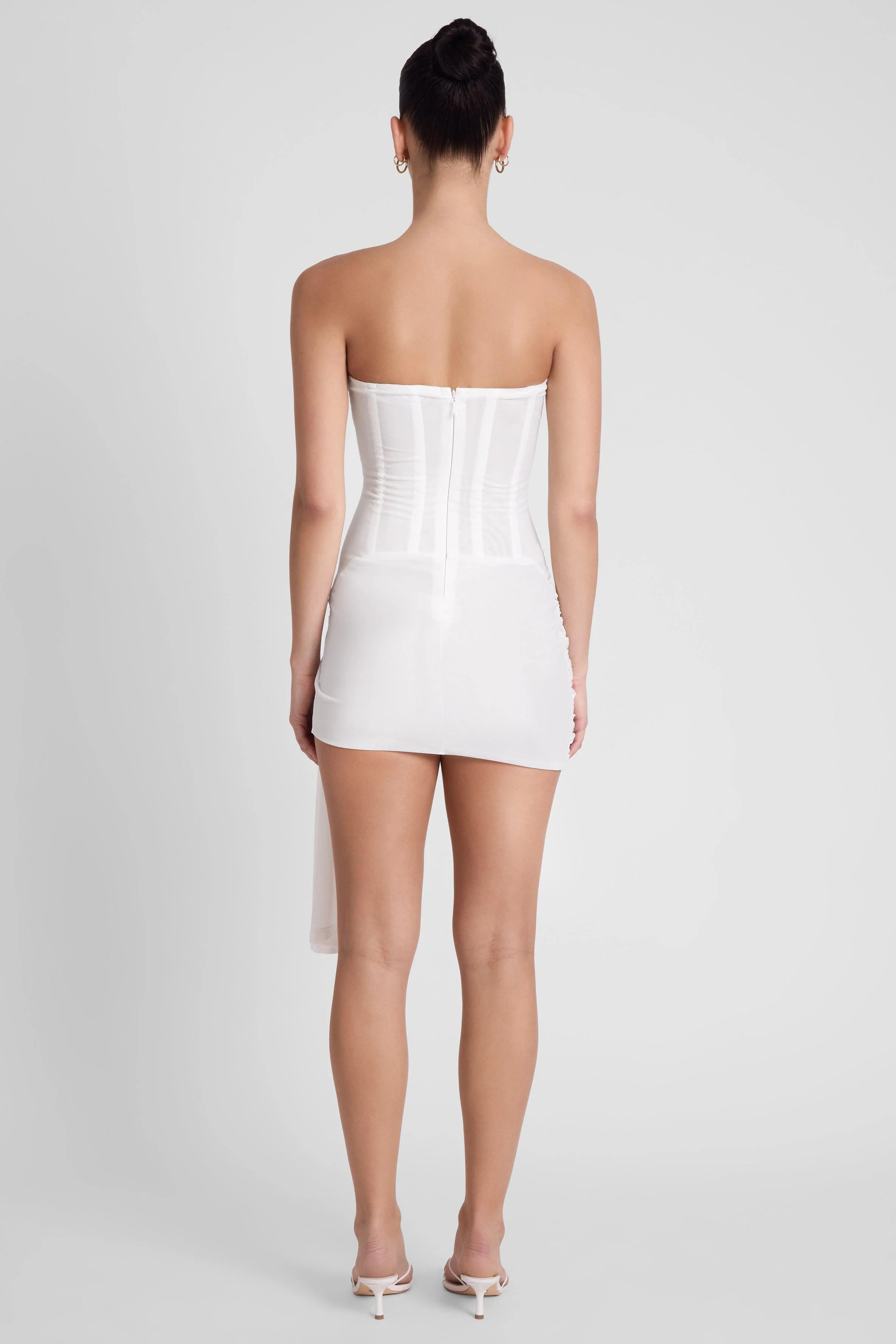Mira Mesh Corset Dress - White - Image 5