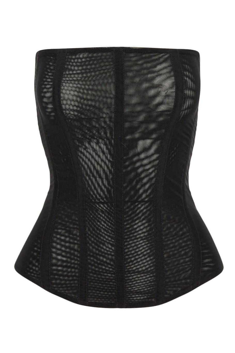 Muse Mesh Corset Top - Black - Image 10