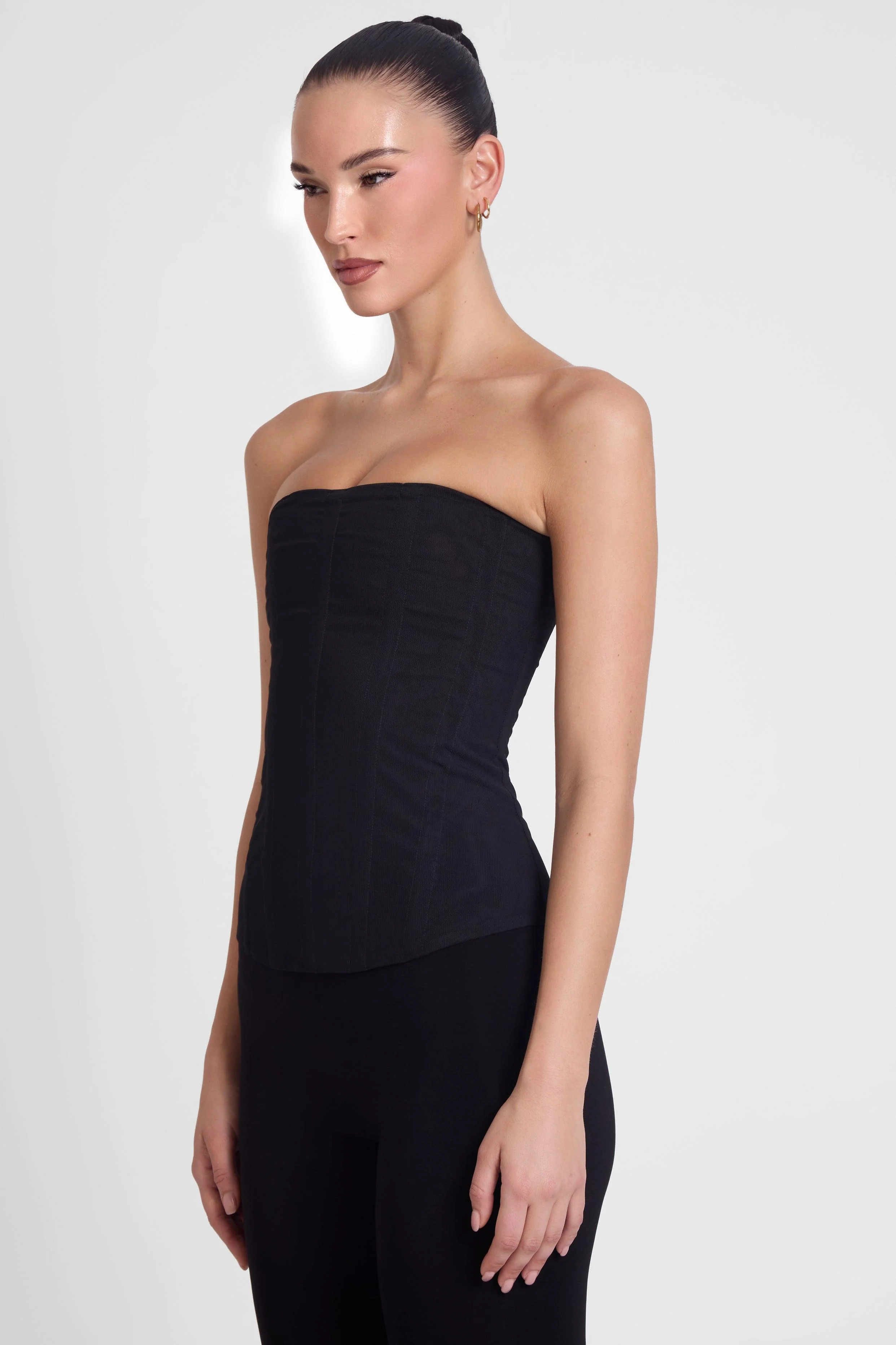 Muse Mesh Corset Top - Black - Image 4