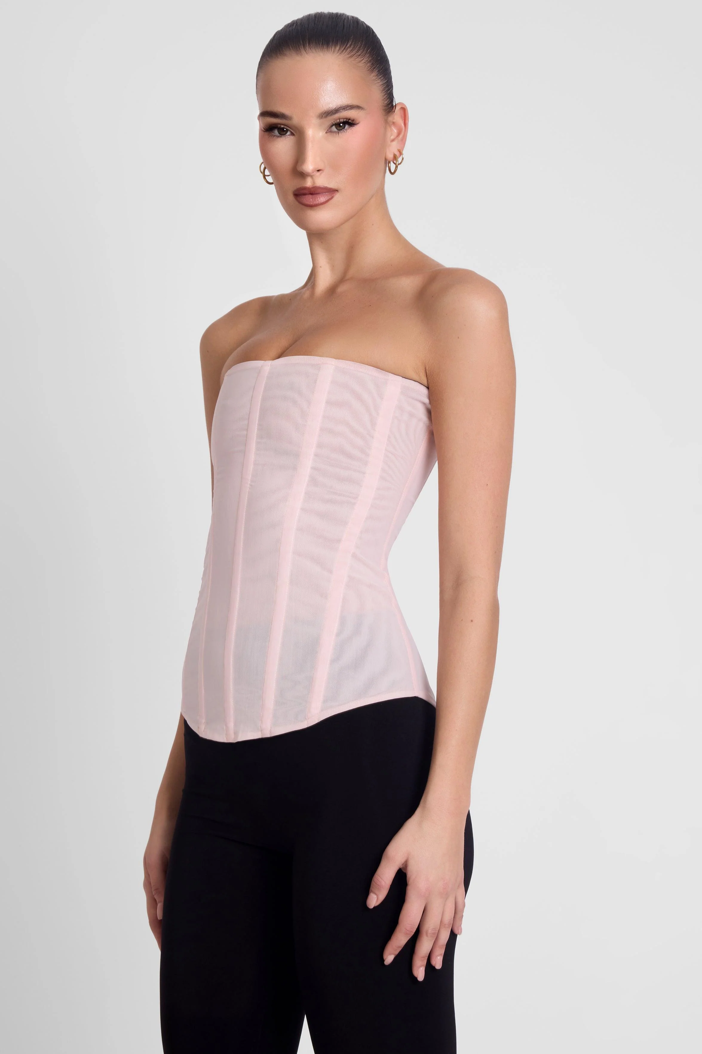 Muse Mesh Corset Top - Pink - Image 3