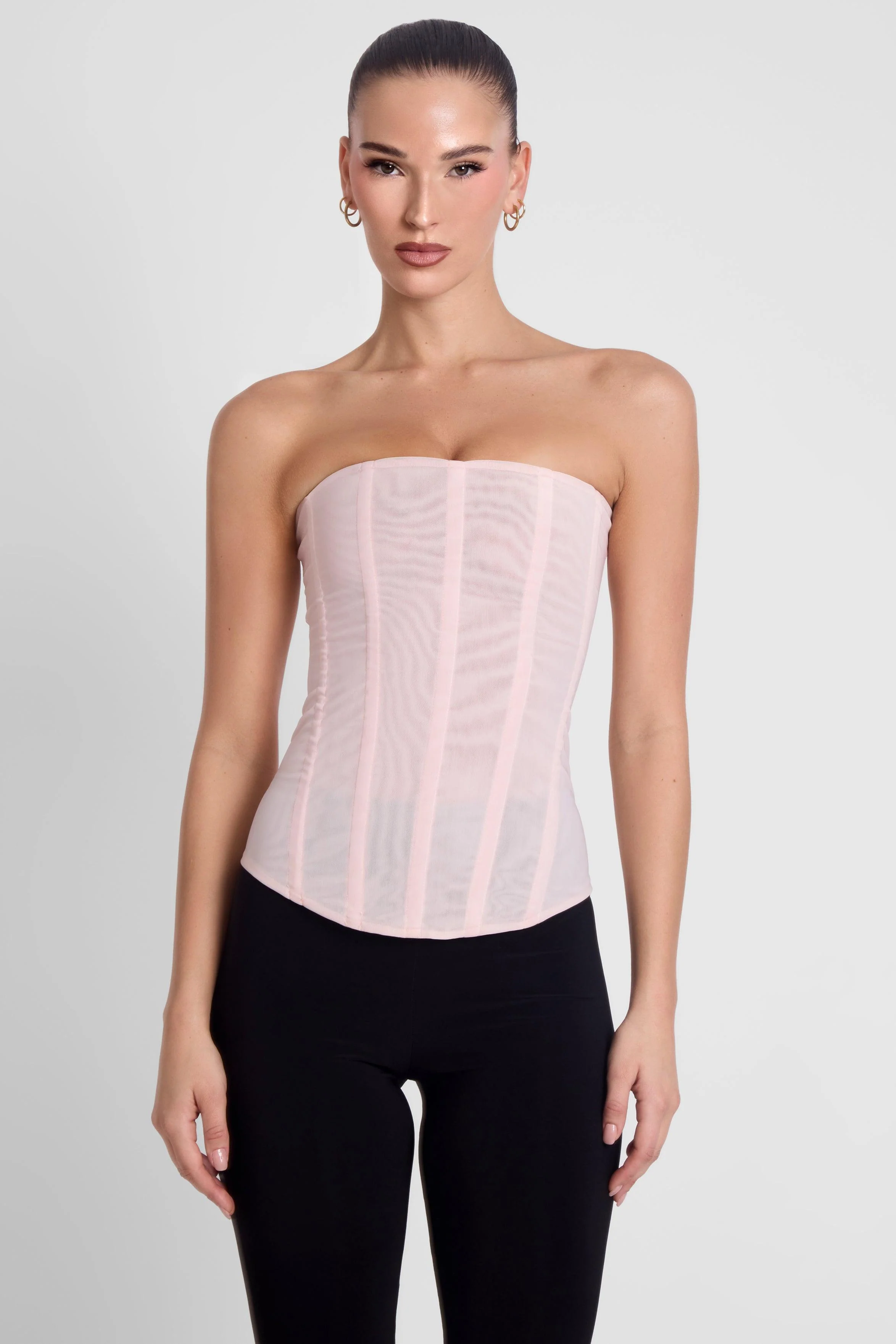 Muse Mesh Corset Top - Pink - Image 6