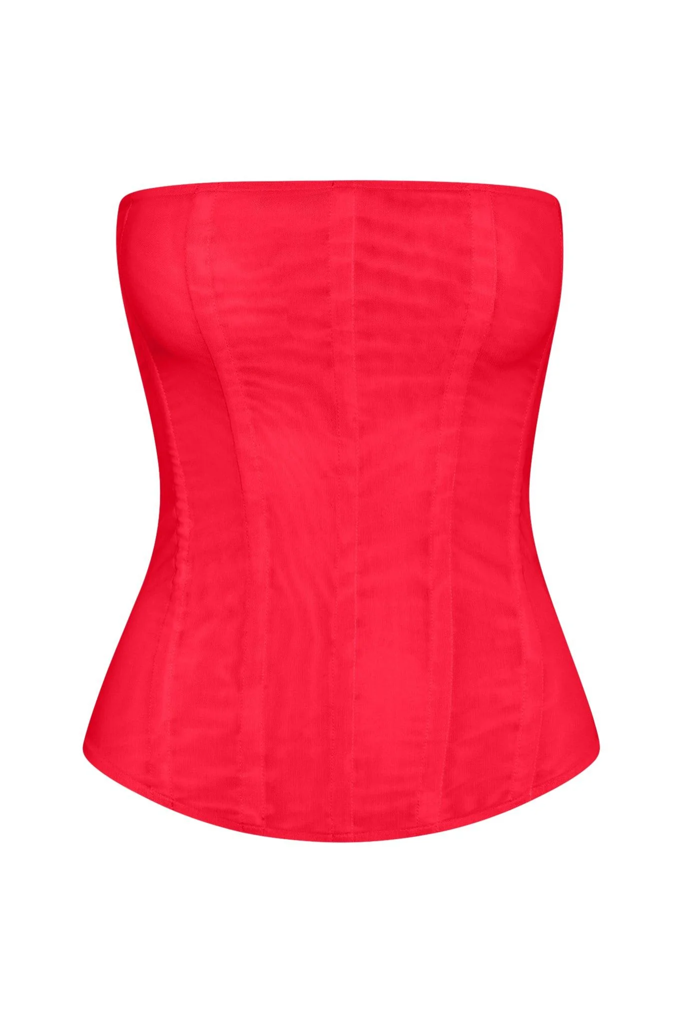 Muse Mesh Corset Top - Red - Image 11