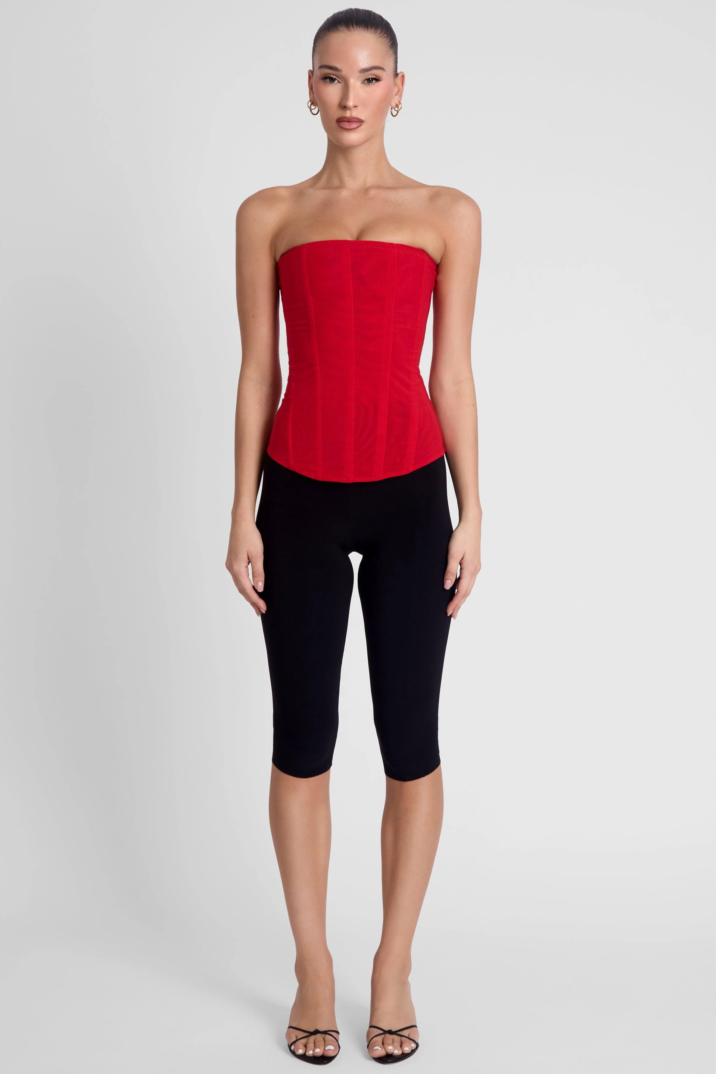 Muse Mesh Corset Top - Red - Image 5