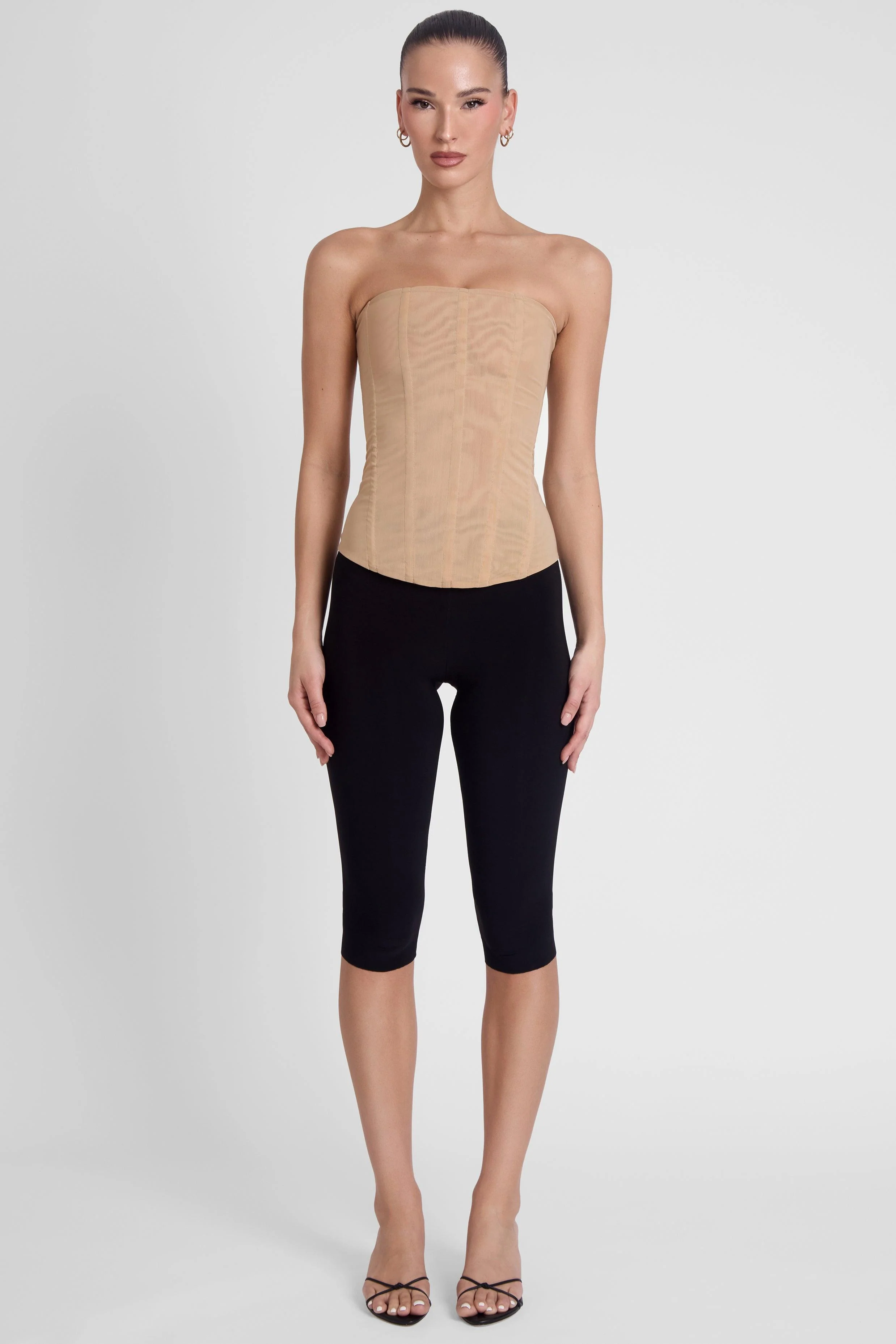 Muse Mesh Corset Top - Tan - Image 5