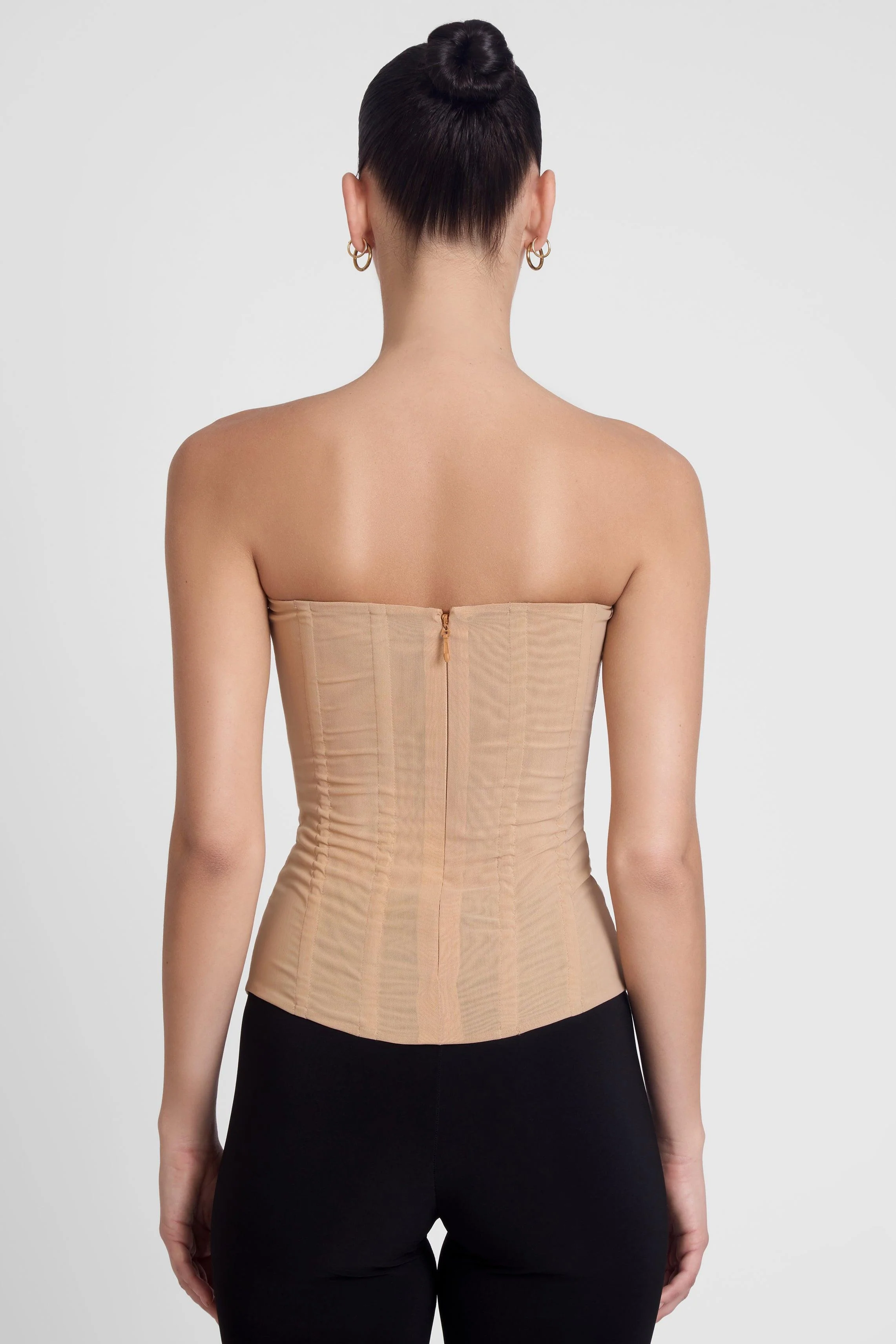 Muse Mesh Corset Top - Tan - Image 6
