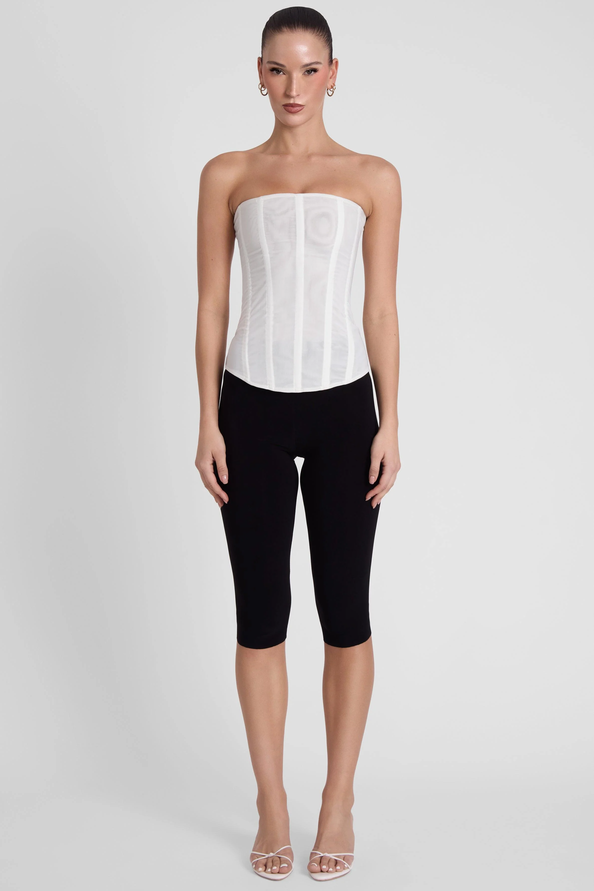 Muse Mesh Corset Top - White - Image 5