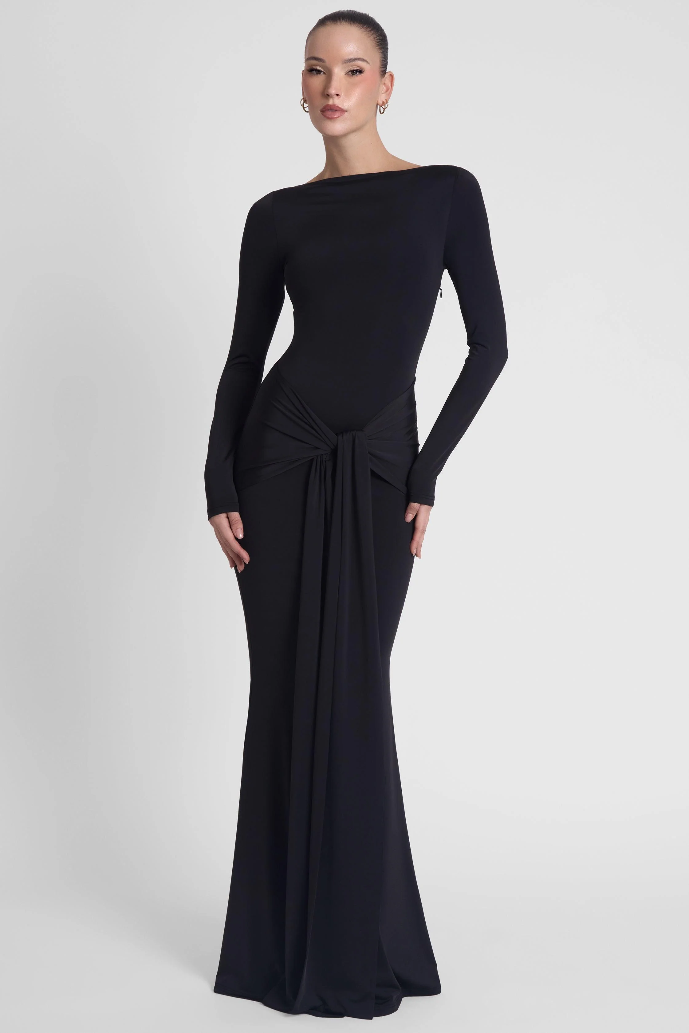 Oasis Knot Maxi Dress - Black - Image 2