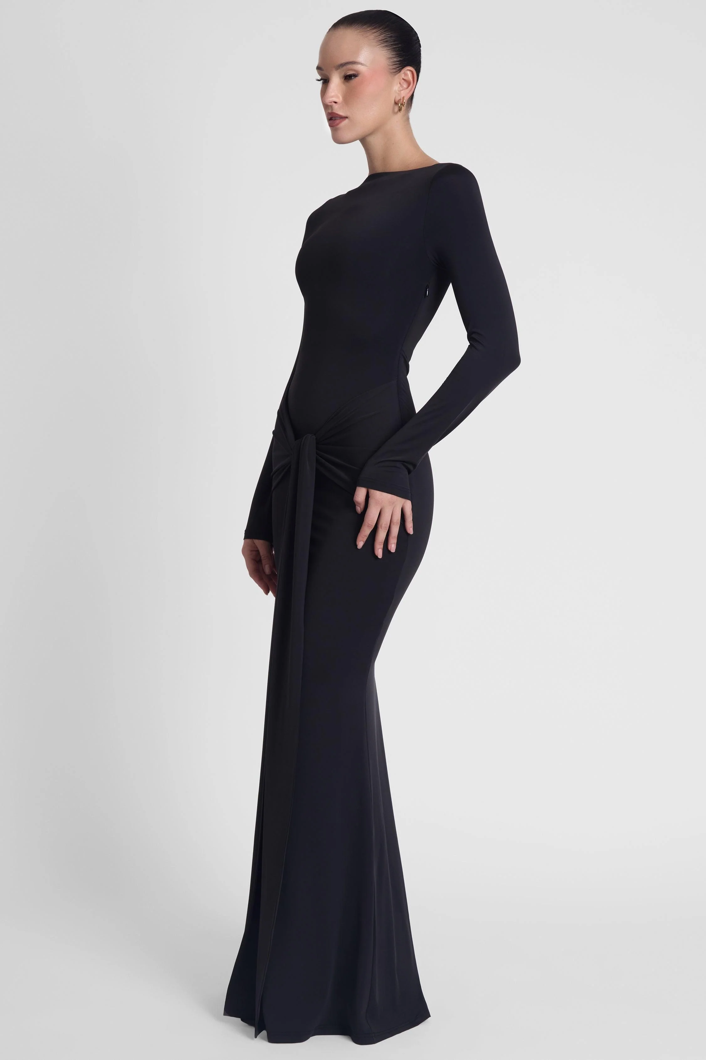 Oasis Knot Maxi Dress - Black - Image 4