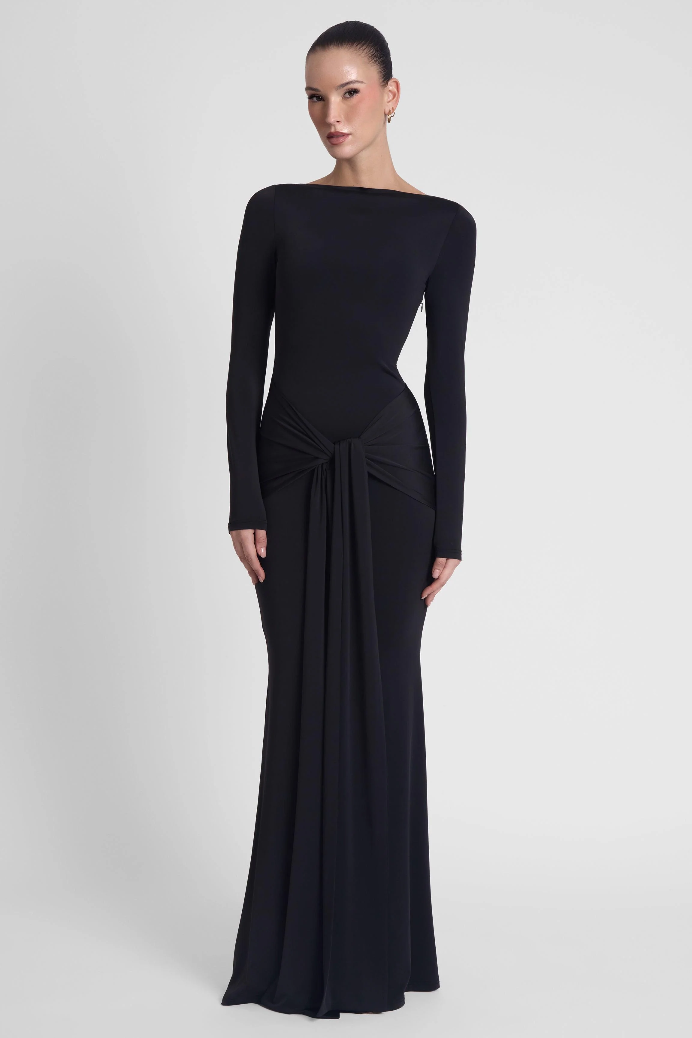 Oasis Knot Maxi Dress - Black - Image 6