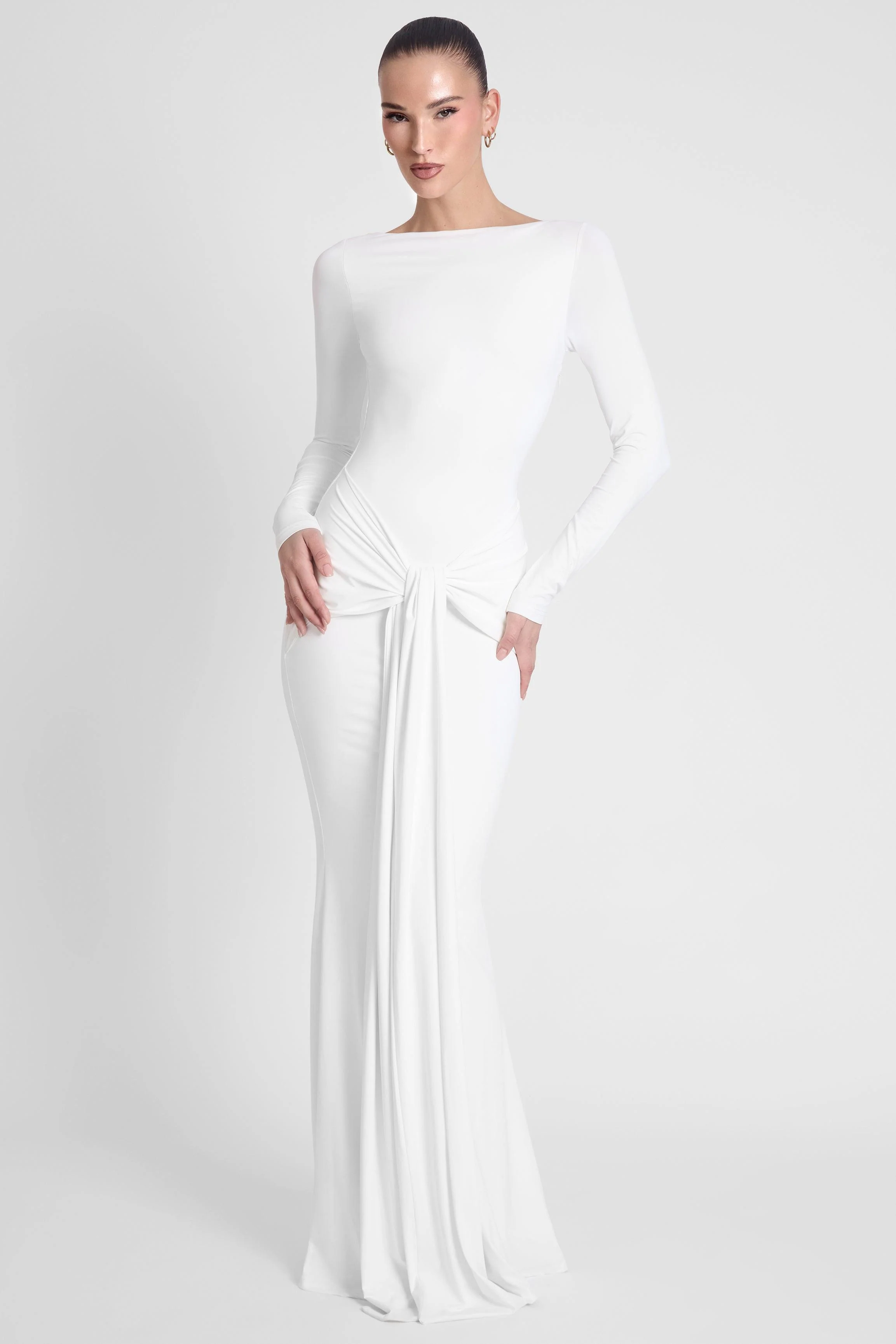 Oasis Knot Maxi Dress - White - Image 3