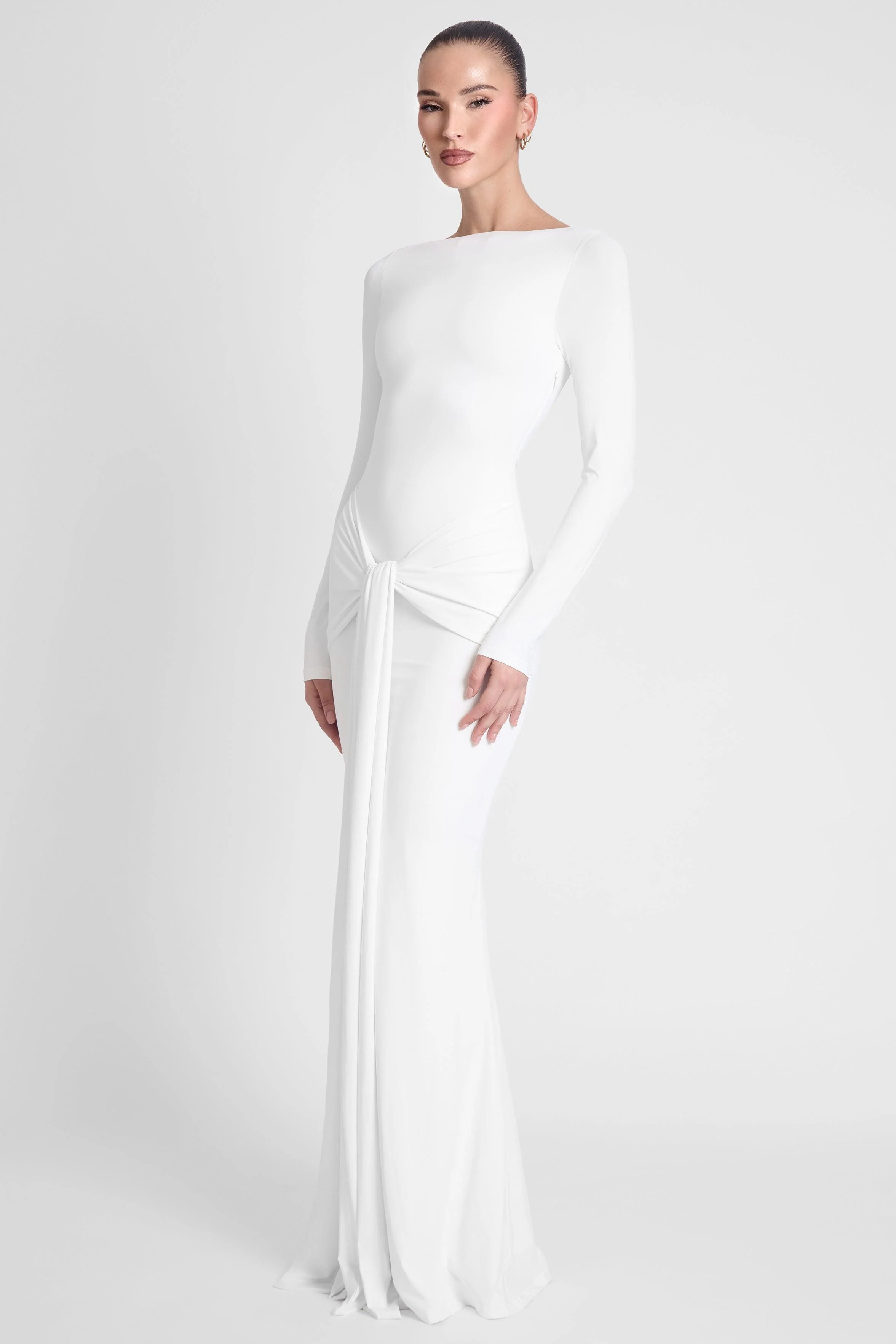 Oasis Knot Maxi Dress - White - Image 5