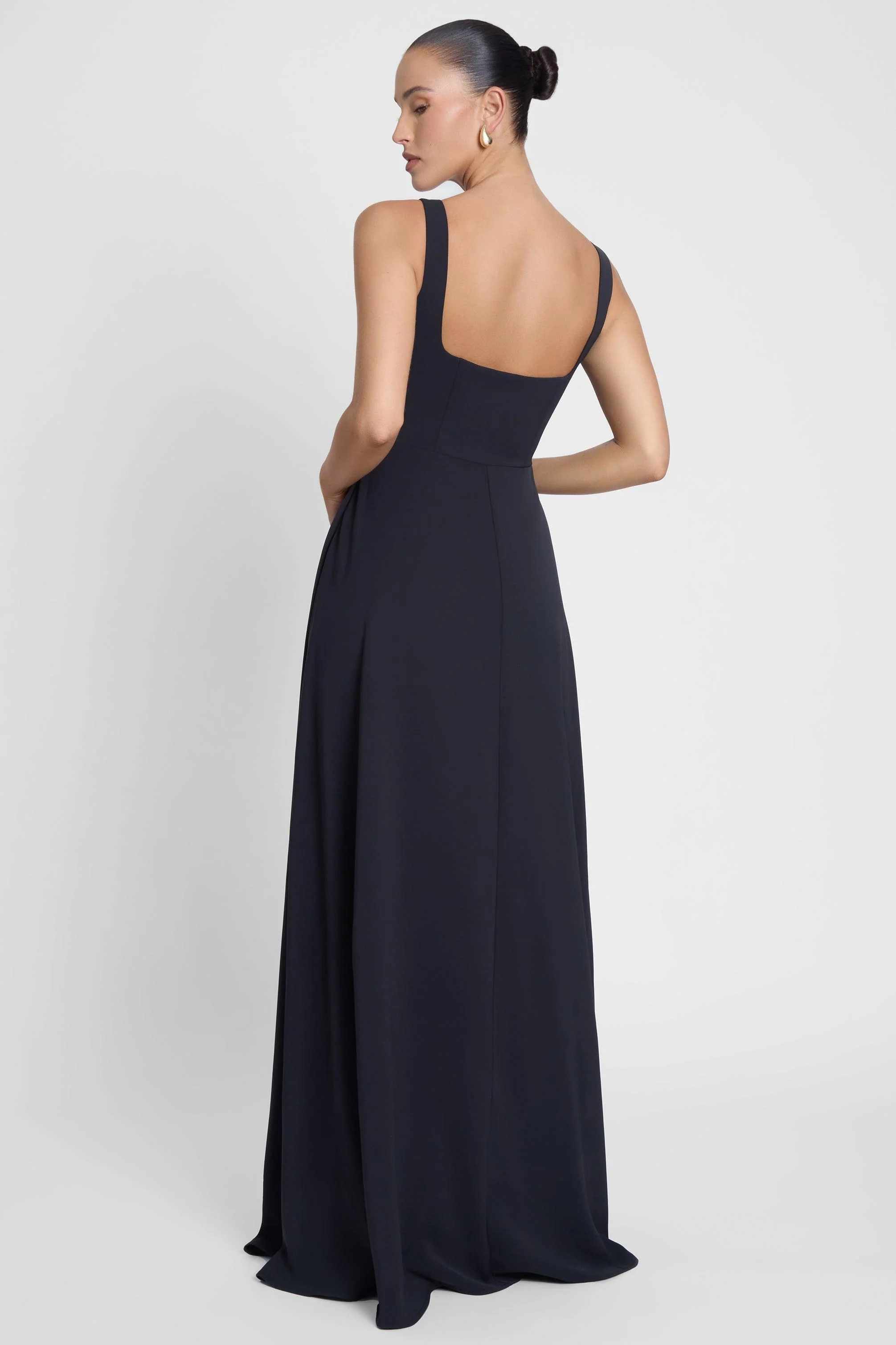 Siren Square Neck Corset Maxi Dress - Black - Image 4