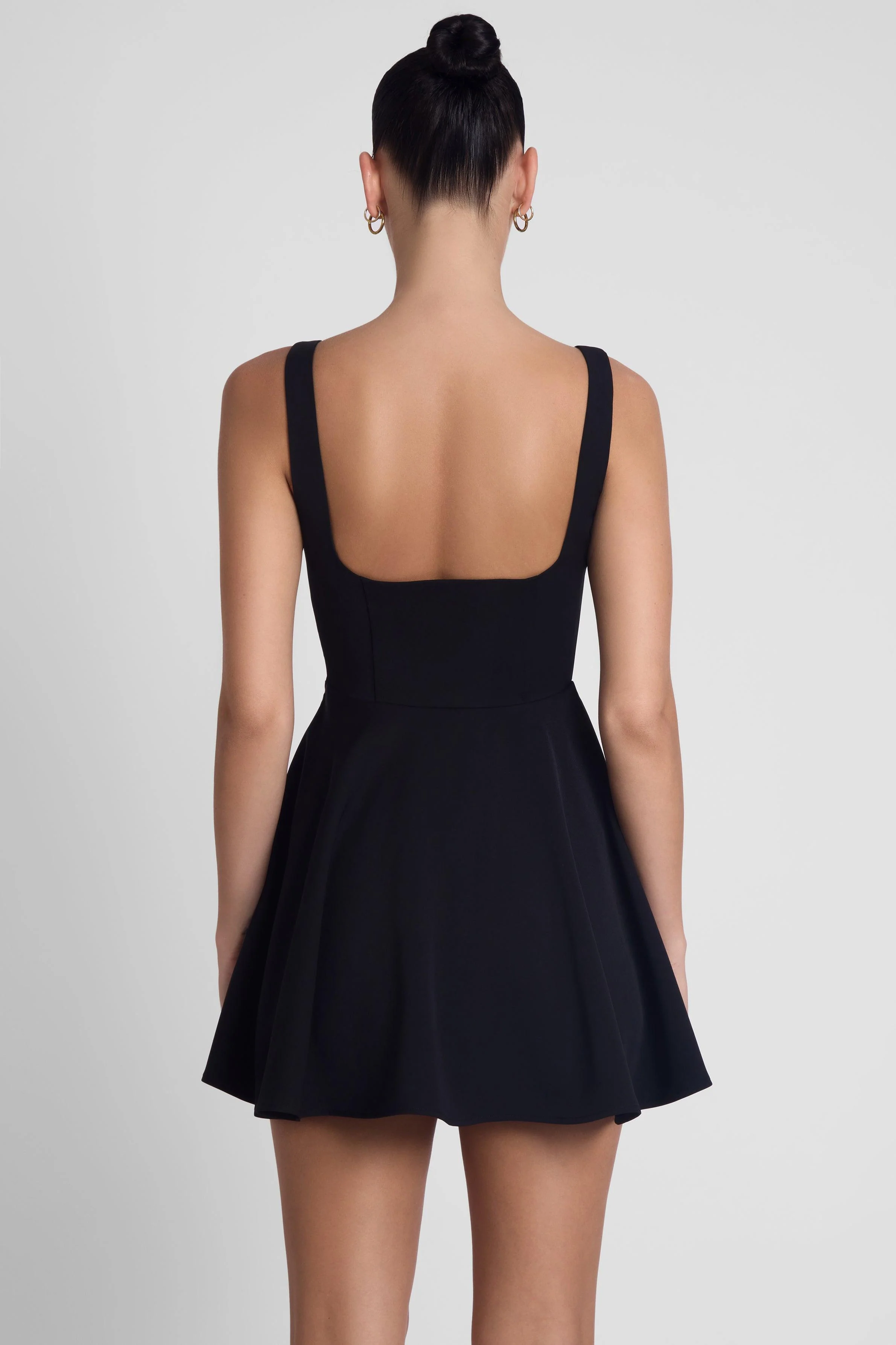 Sloane Square Neck Corset Mini Dress - Black - Image 6