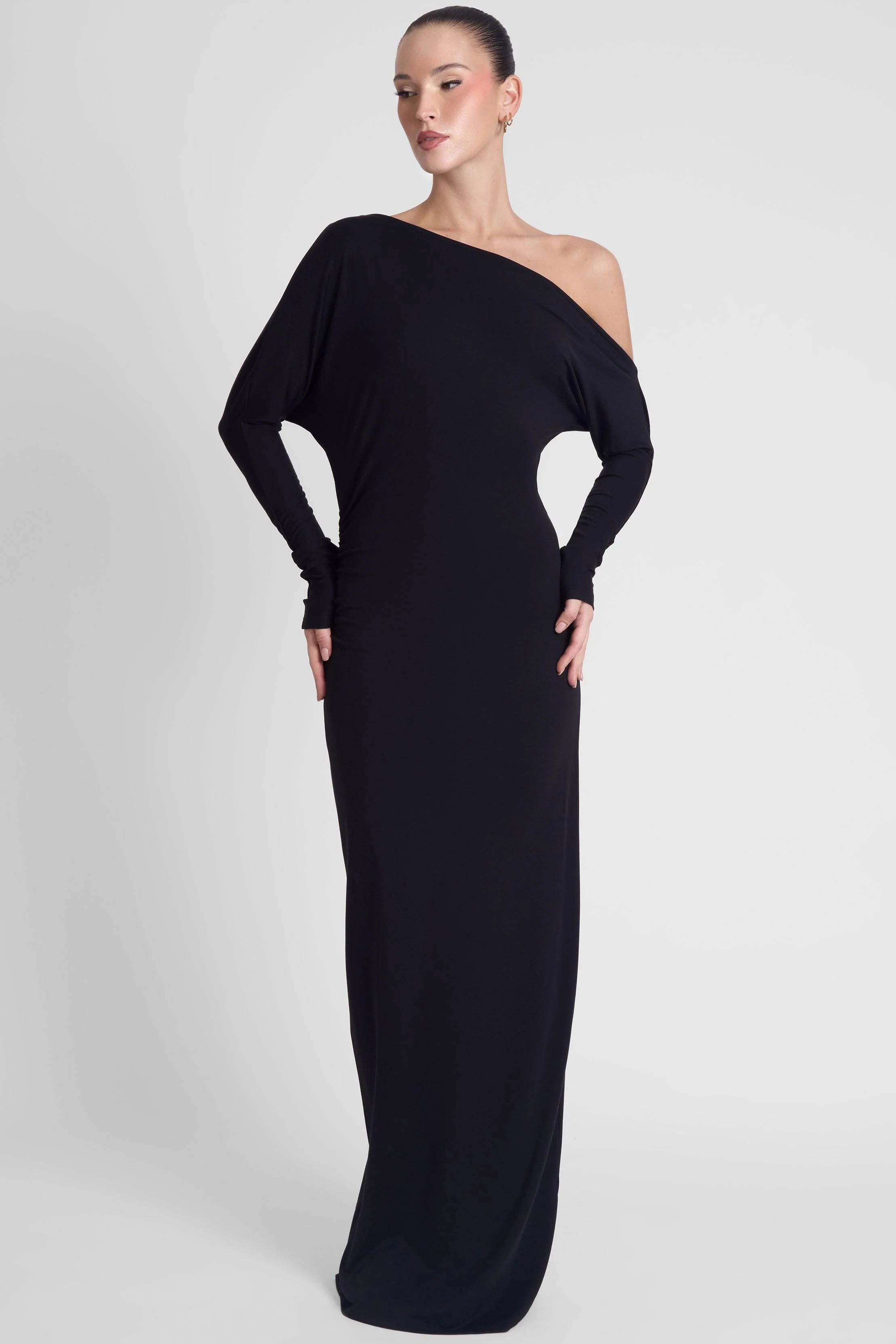 Sola Slouchy Jersey Maxi Dress - Black - Image 3