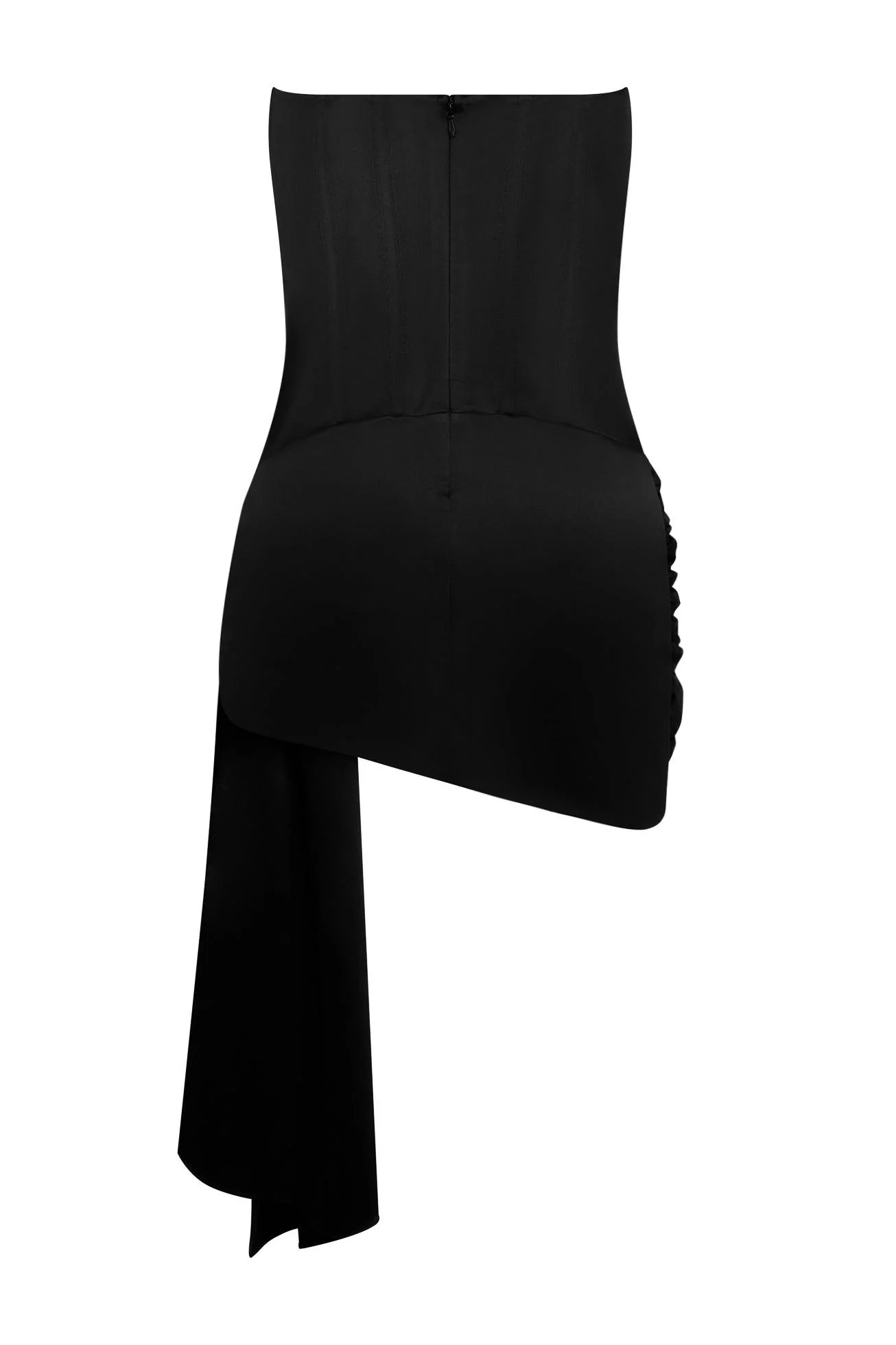 Solara Satin Corset Dress - Black - Image 11