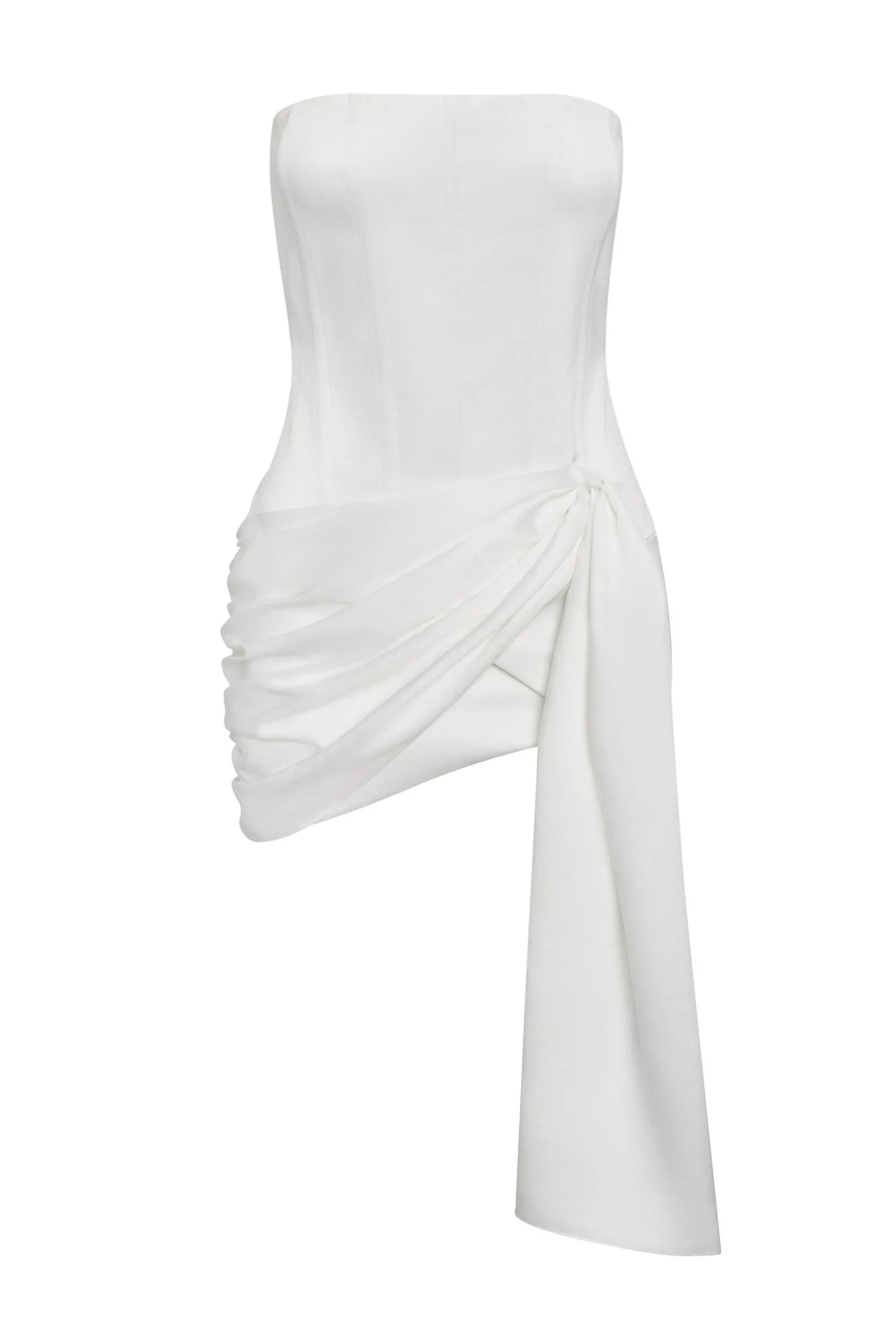 Solara Satin Corset Dress - White - Image 13