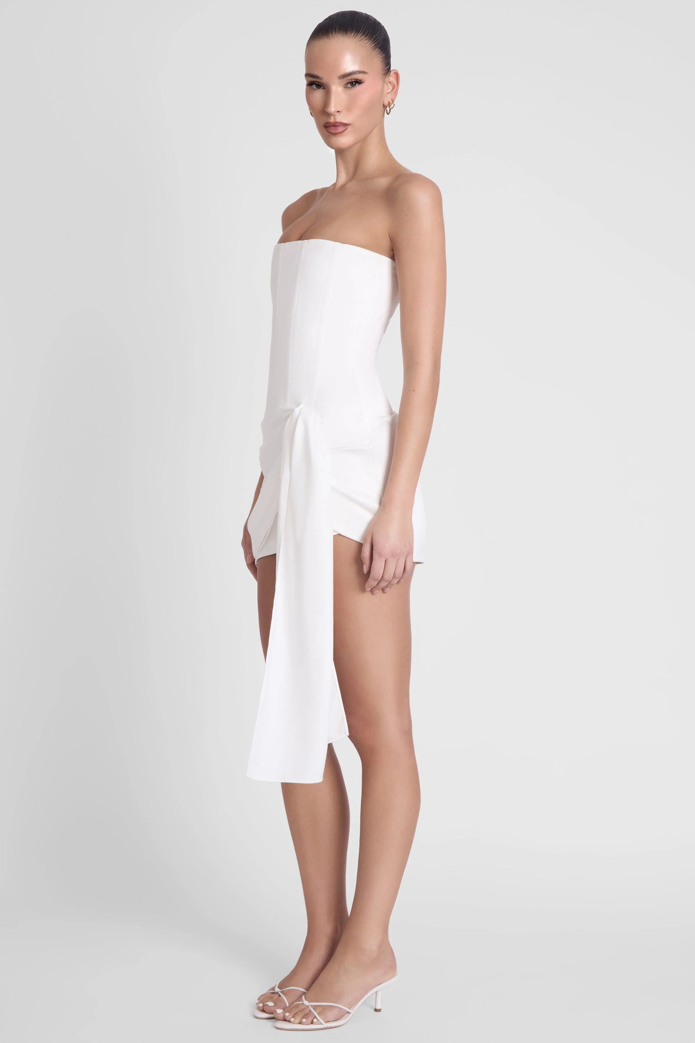 Solara Satin Corset Dress - White - Image 4