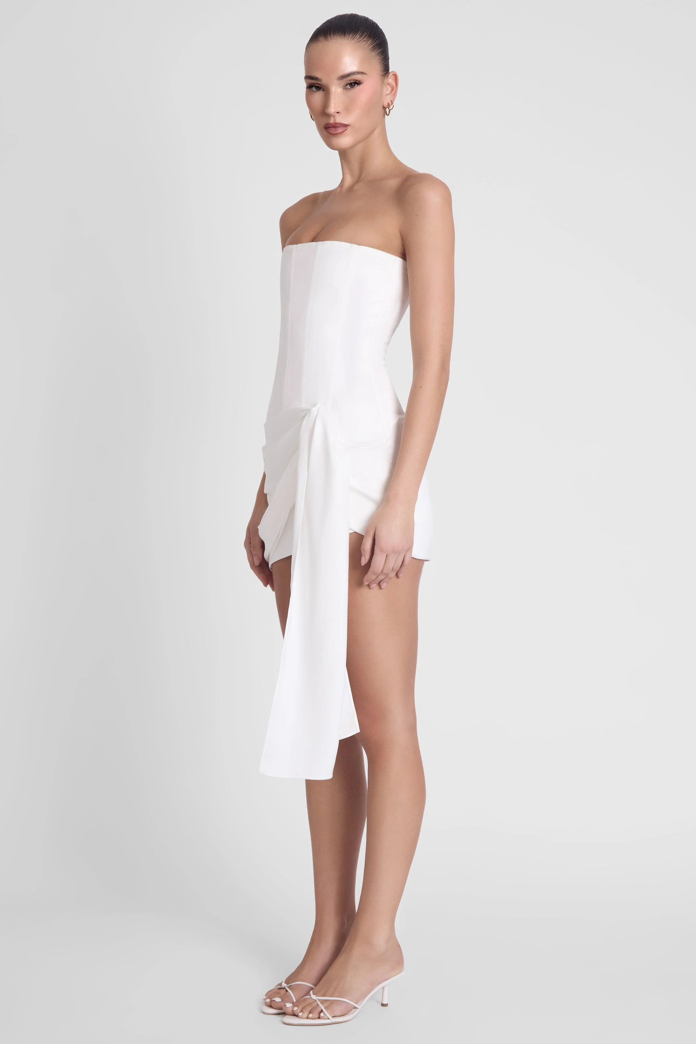 Solara Satin Corset Dress - White - Image 5