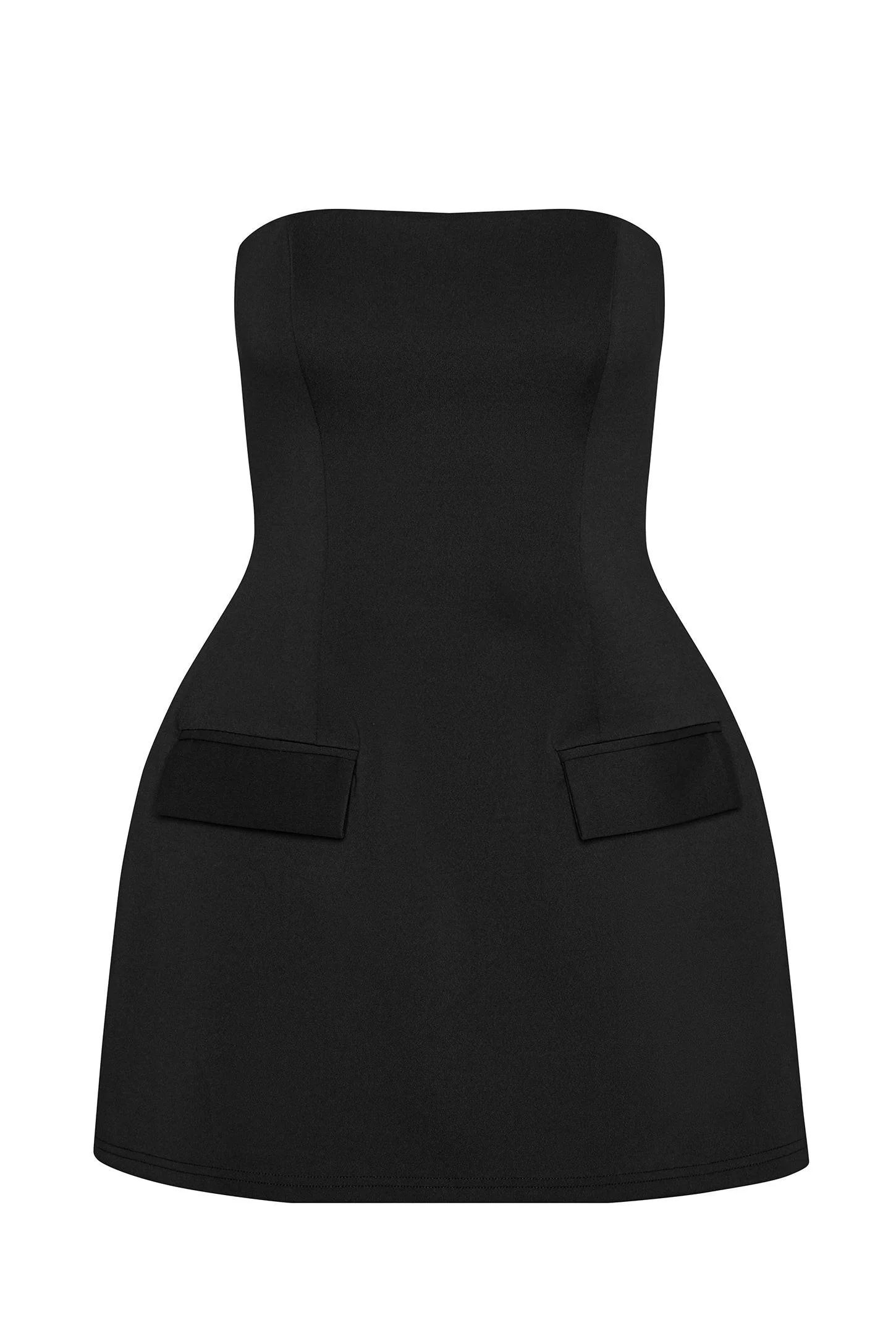 Solene Strapless Pocket Mini Dress - Black - Image 7