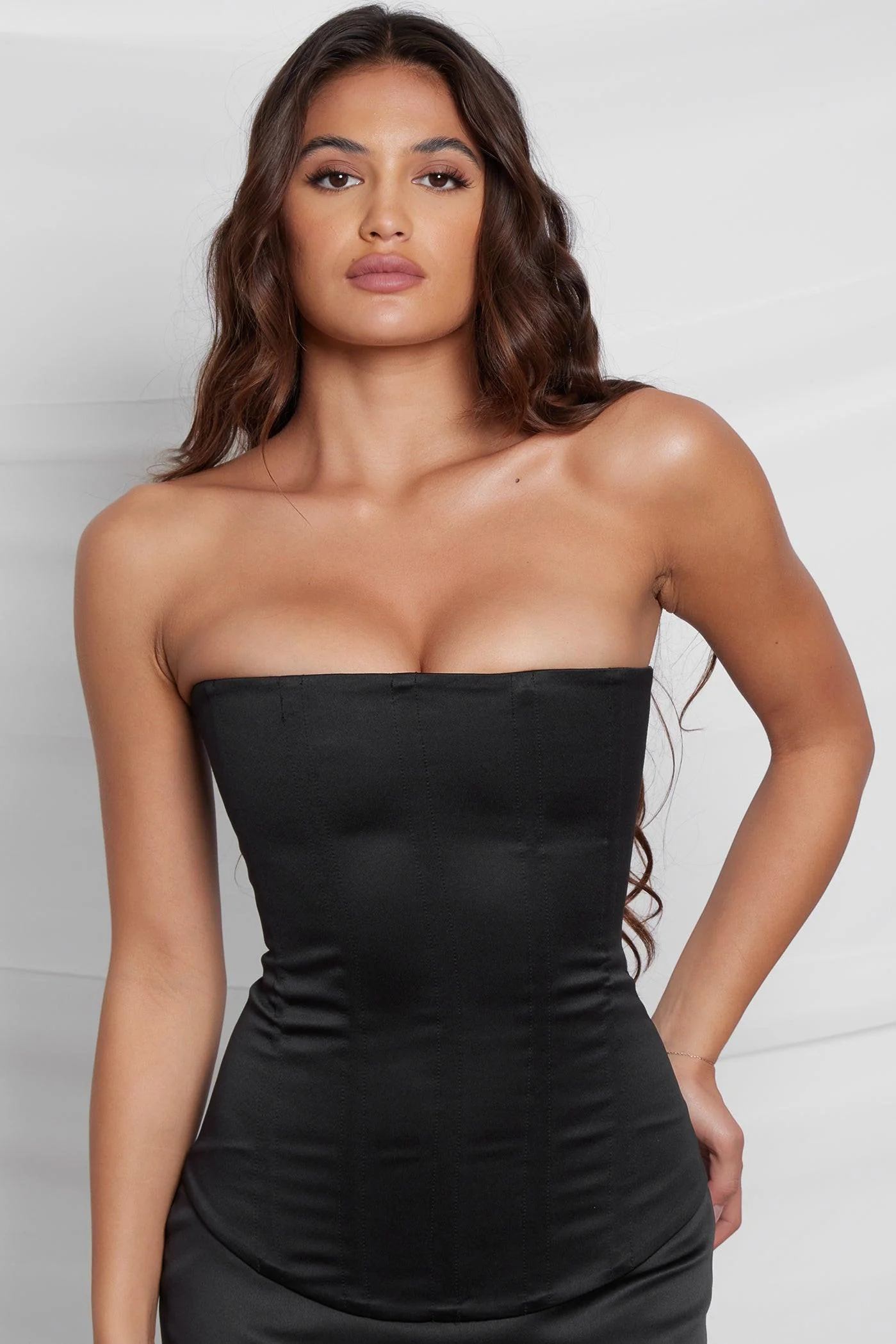 Sphynx Satin Corset Top - Black - Image 6