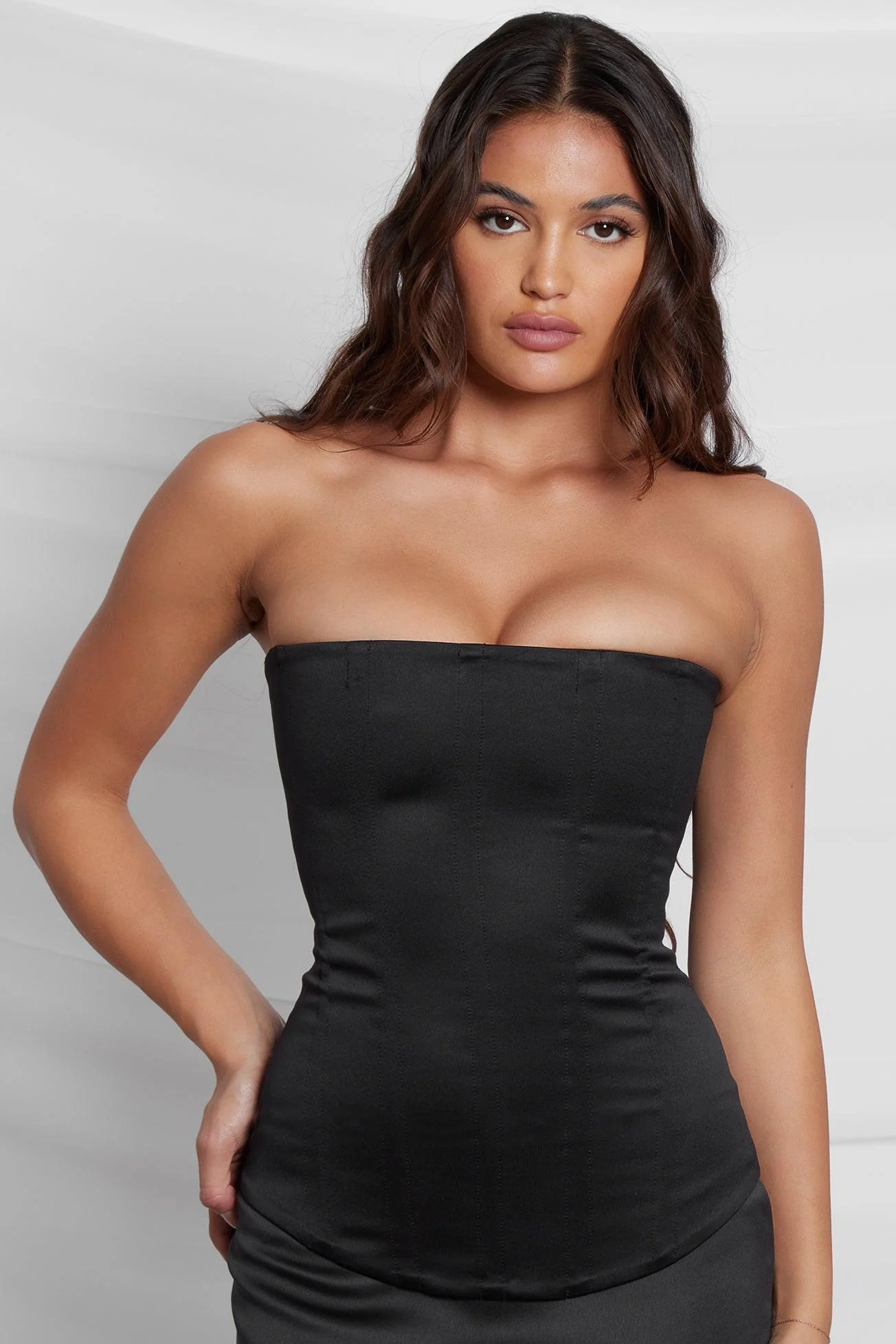 Sphynx Satin Corset Top - Black - Image 7