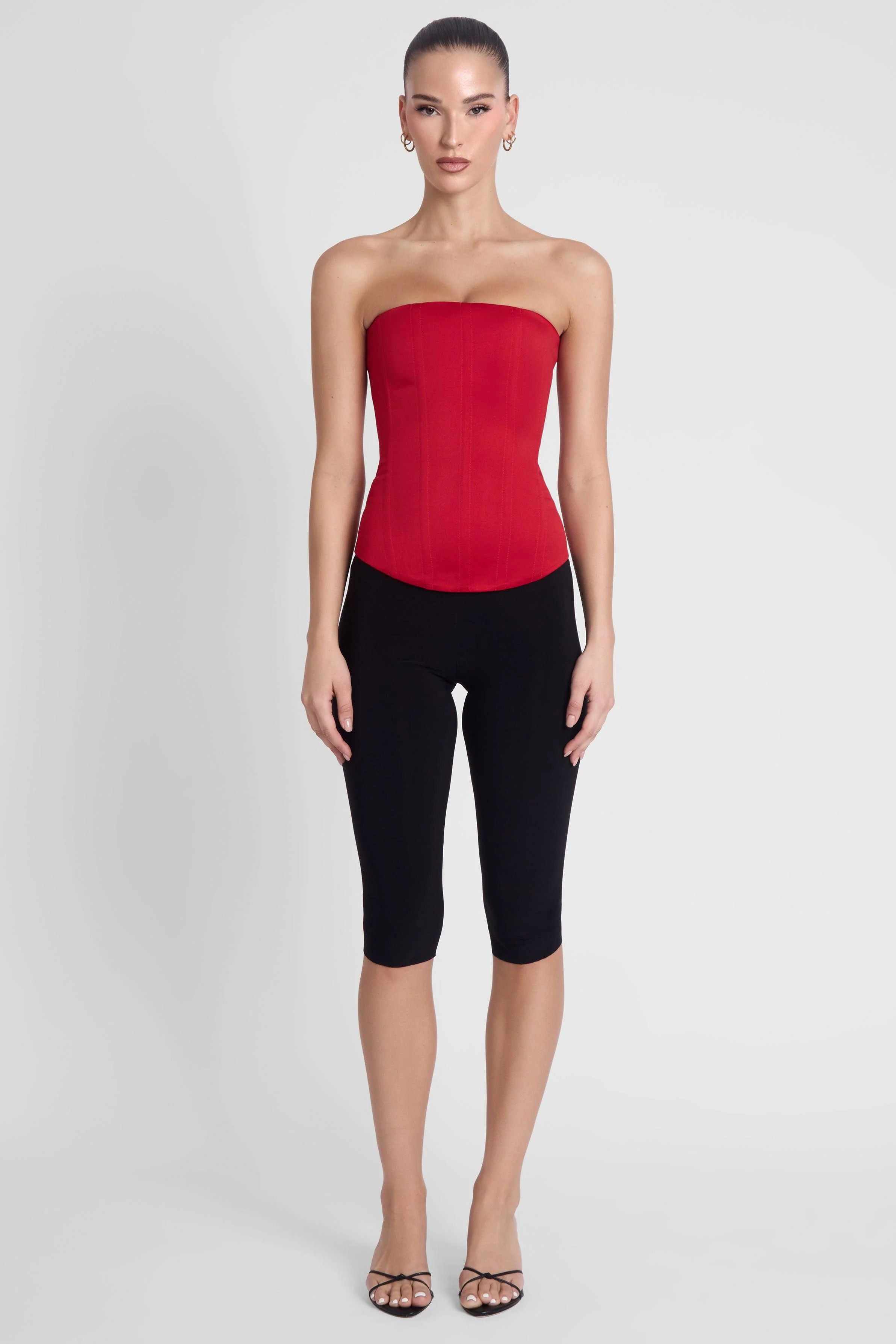 Sphynx Satin Corset Top - Red - Image 4