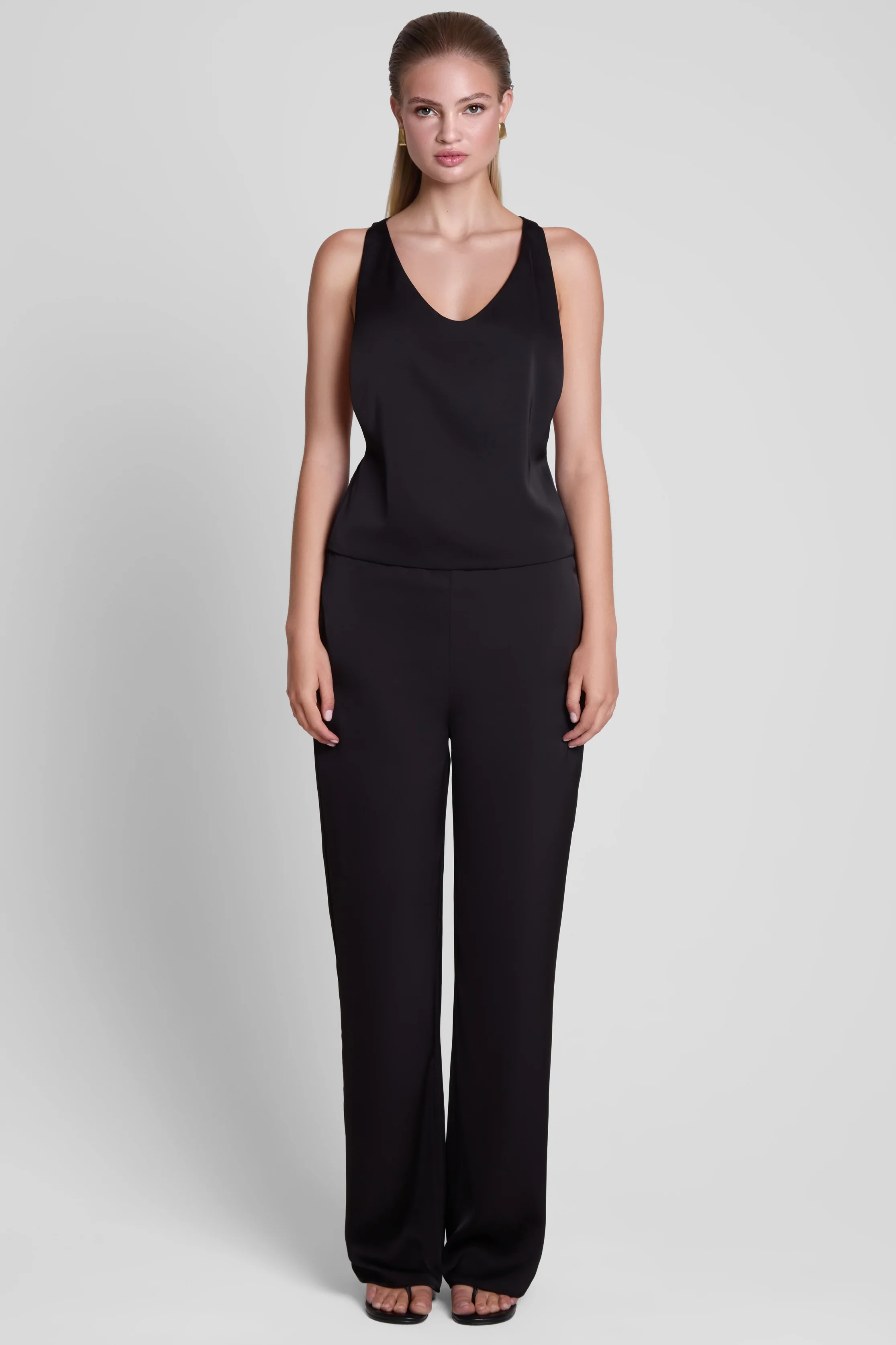 Suri Satin Racerback Top - Black - Image 6