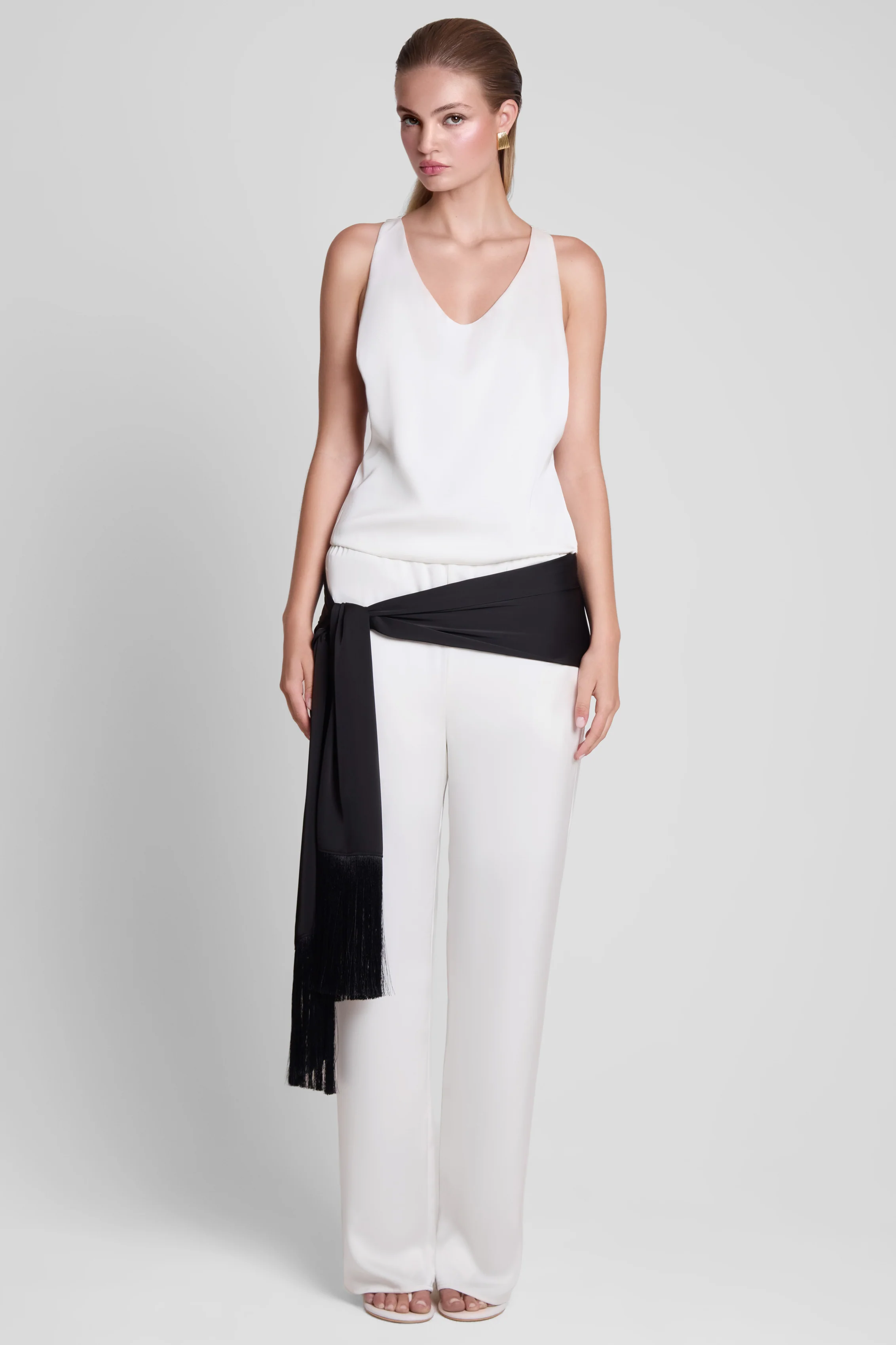 Suri Satin Racerback Top - White - Image 7