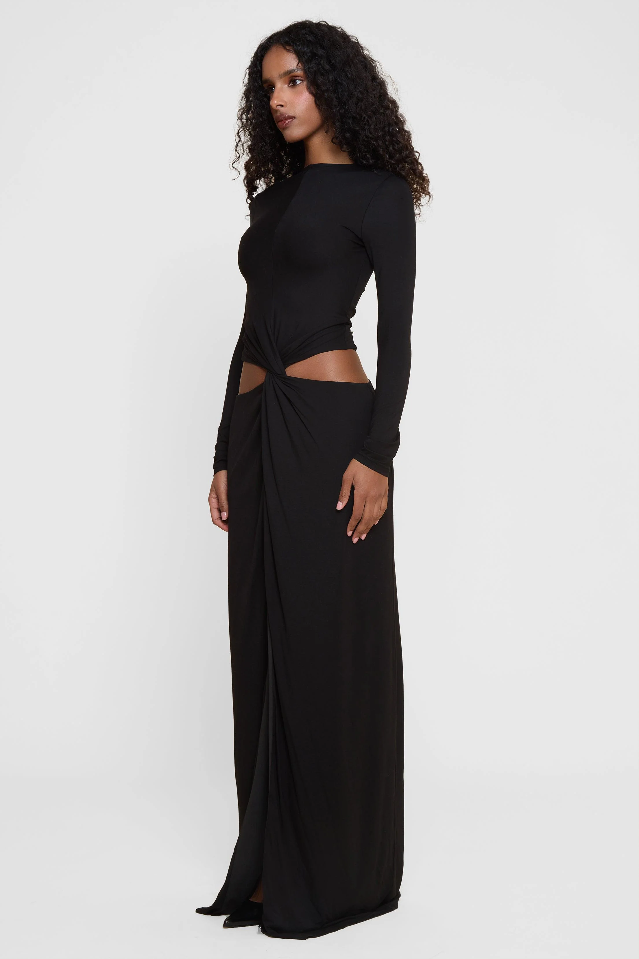 Vacanza Drape Gown - Black - Image 10