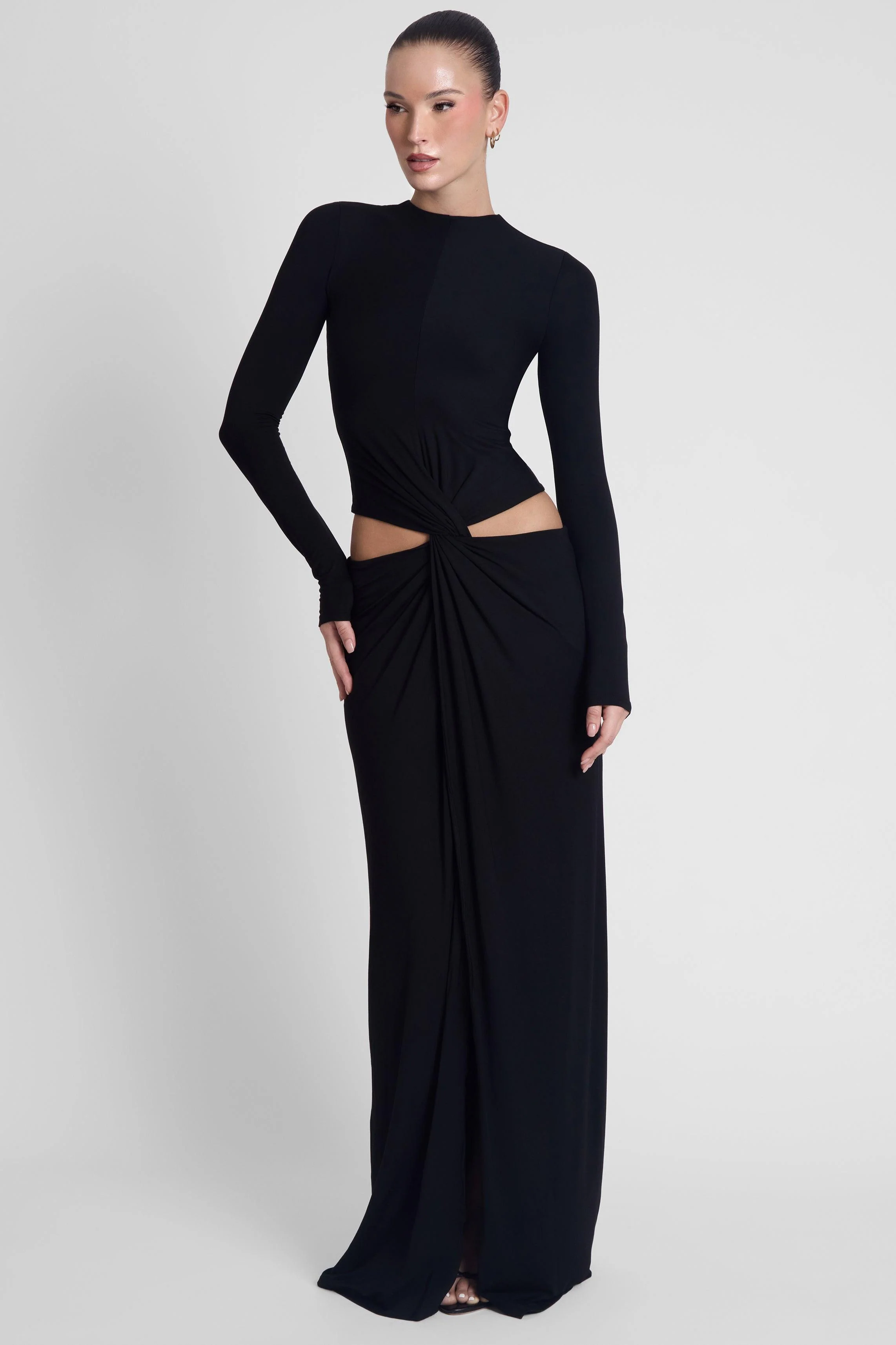 Vacanza Drape Gown - Black - Image 3