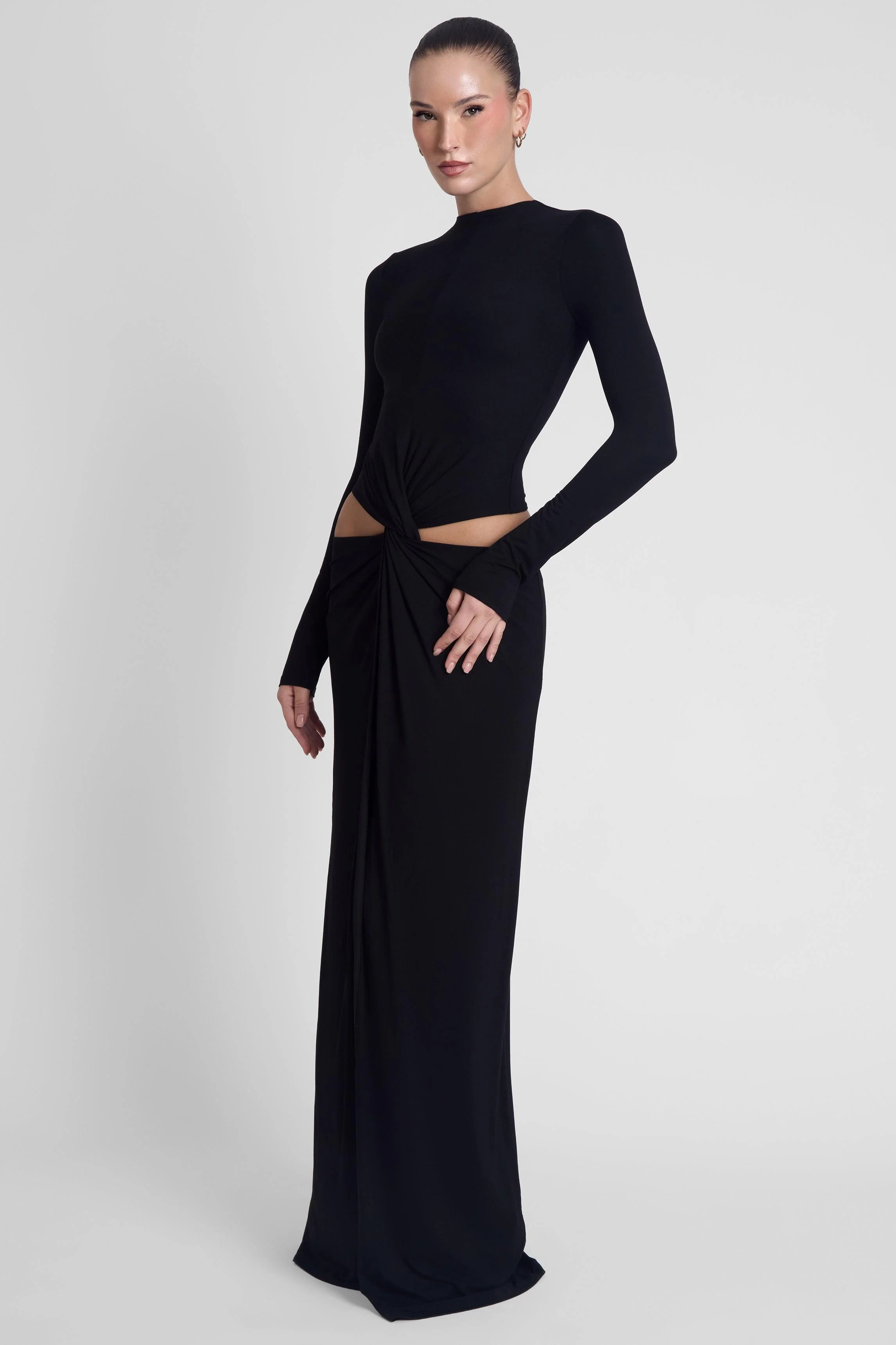 Vacanza Drape Gown - Black - Image 5