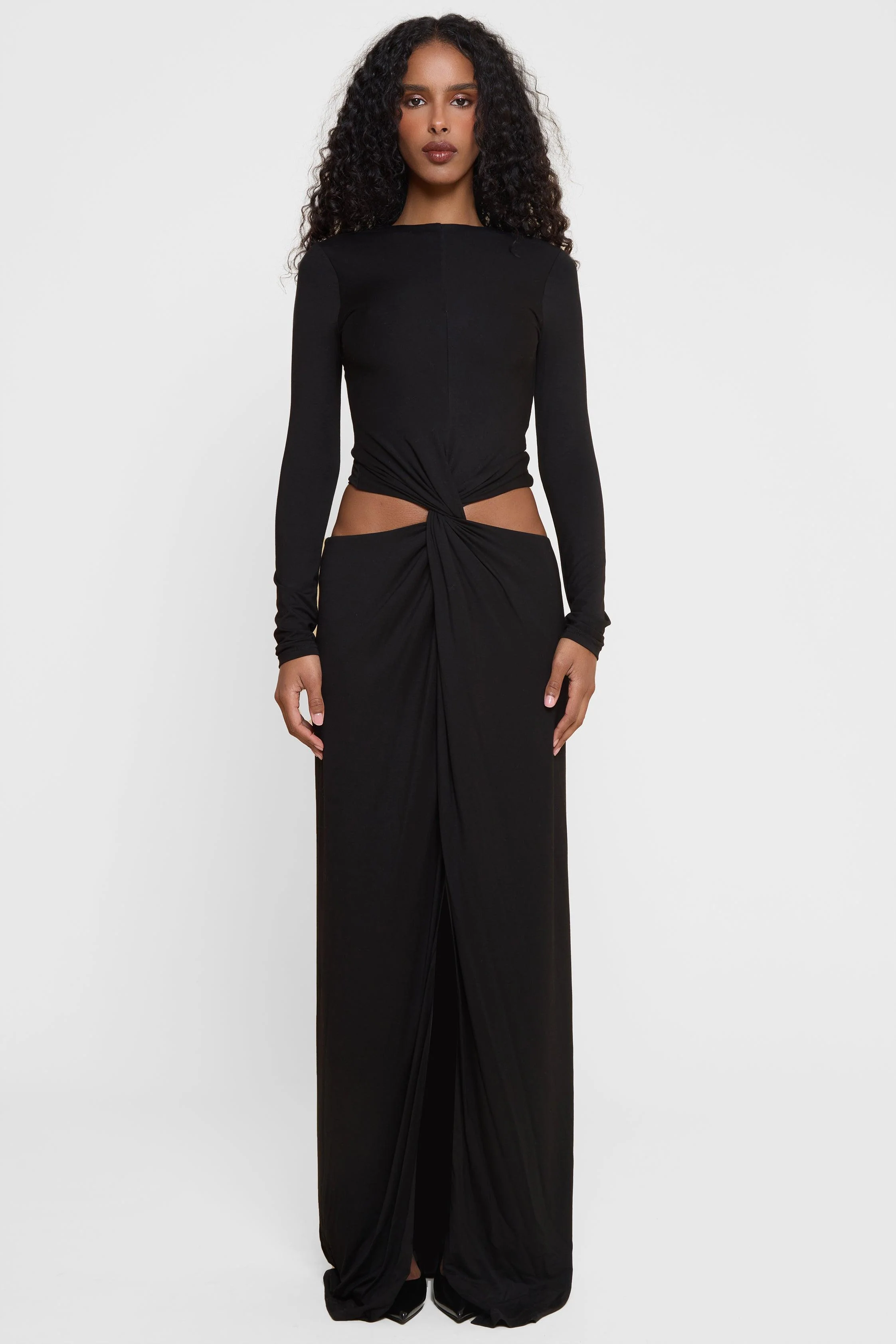 Vacanza Drape Gown - Black - Image 8