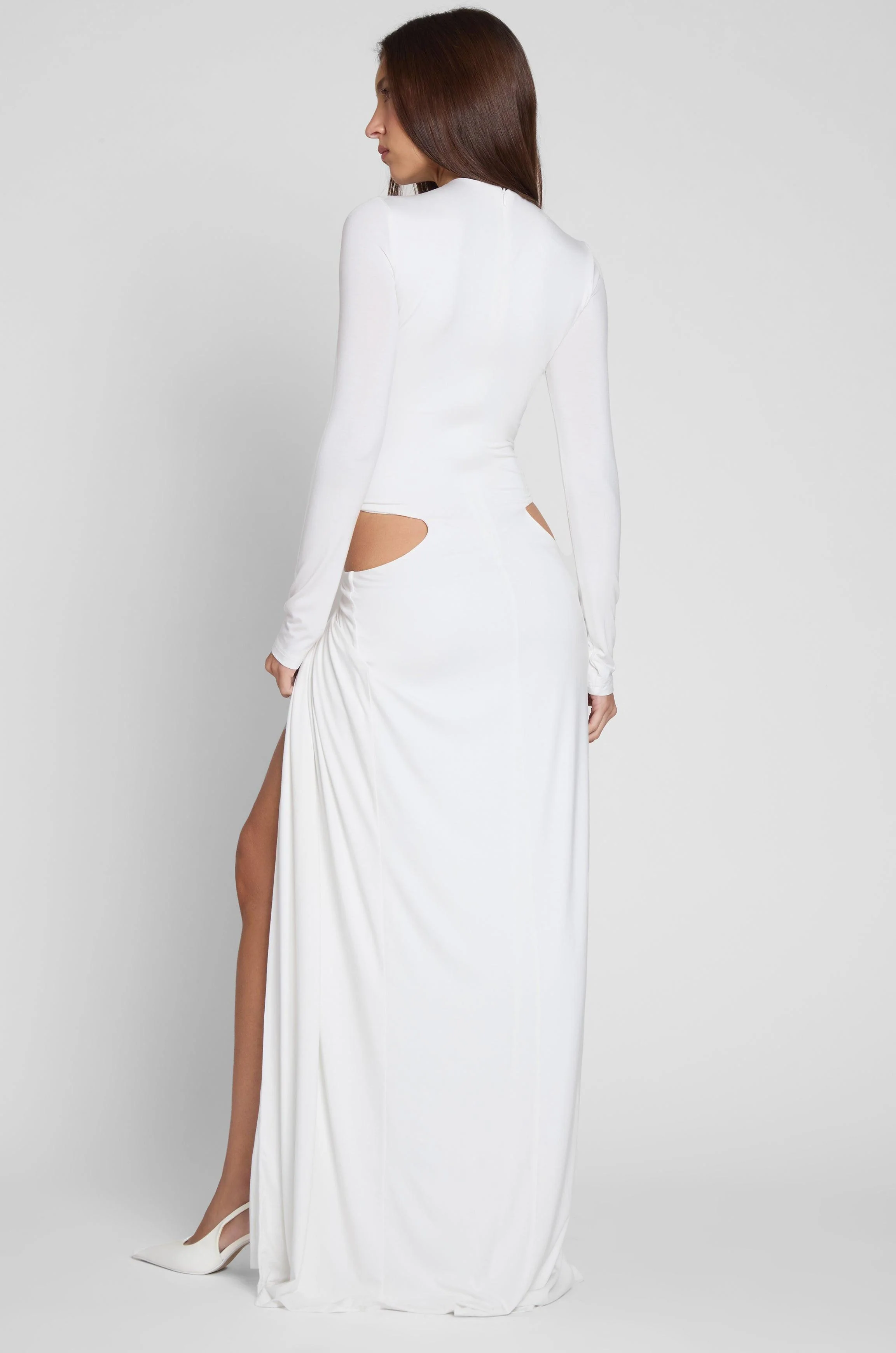 Vacanza Drape Gown - White - Image 10