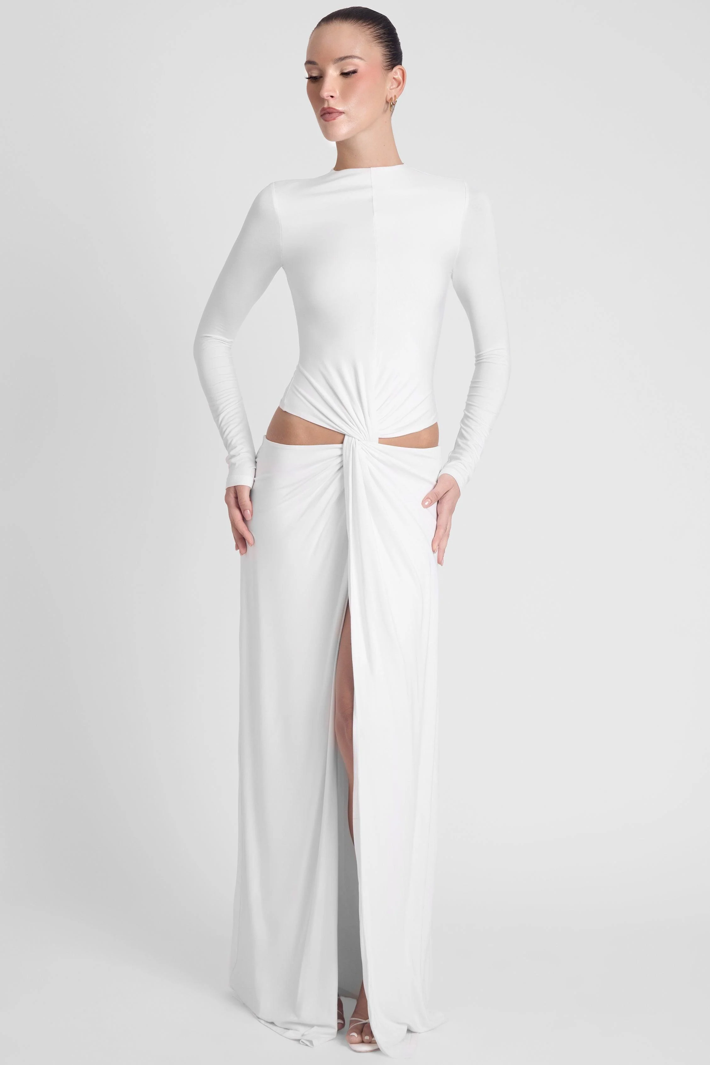 Vacanza Drape Gown - White - Image 3