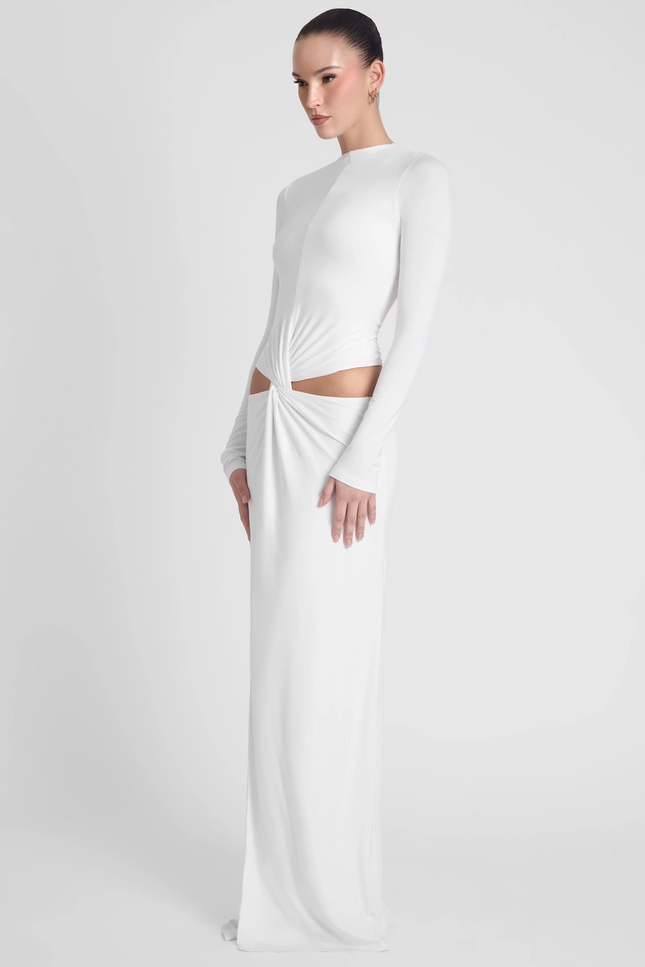 Vacanza Drape Gown - White - Image 4