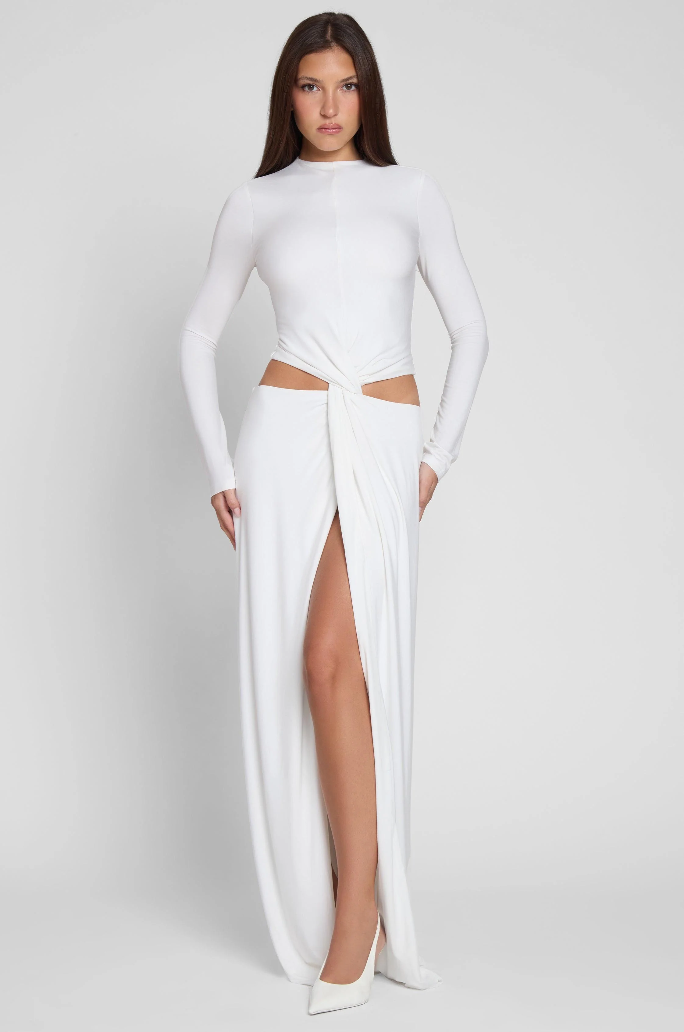 Vacanza Drape Gown - White - Image 6