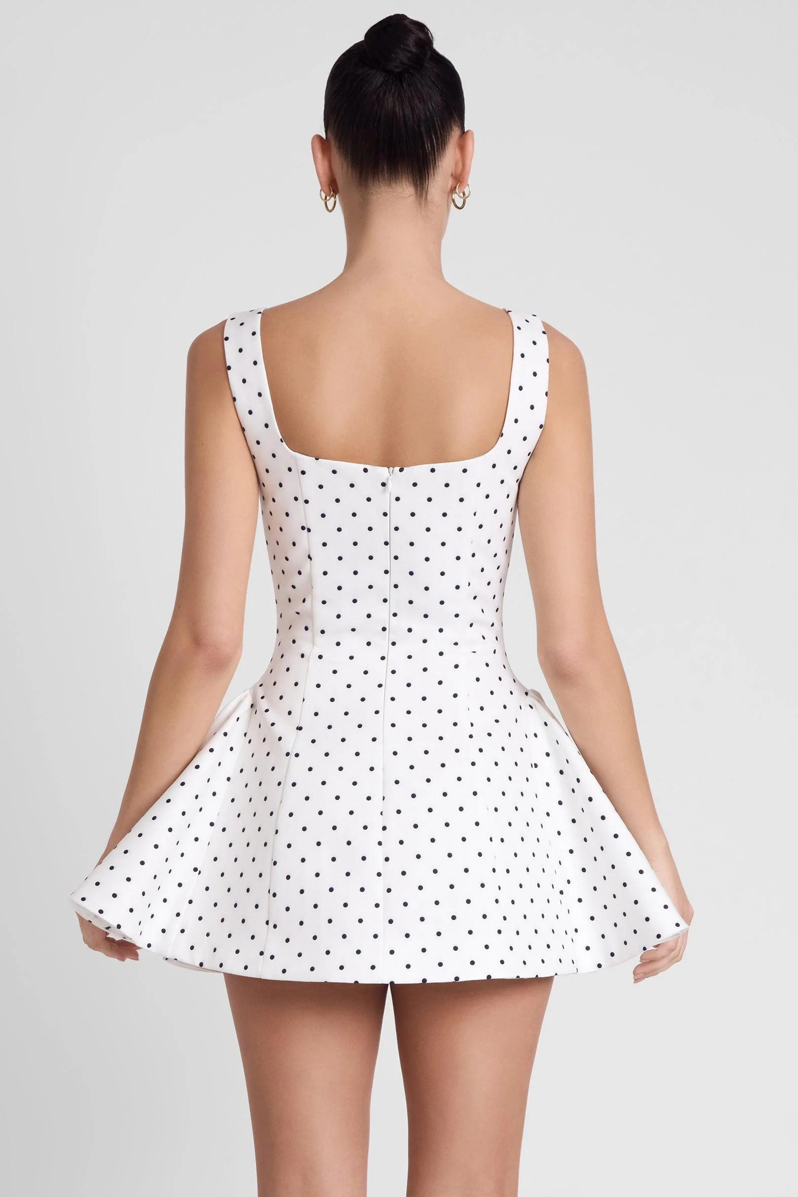 Ysabelle Babydoll Corset Mini Dress - Polka Dot - Image 5