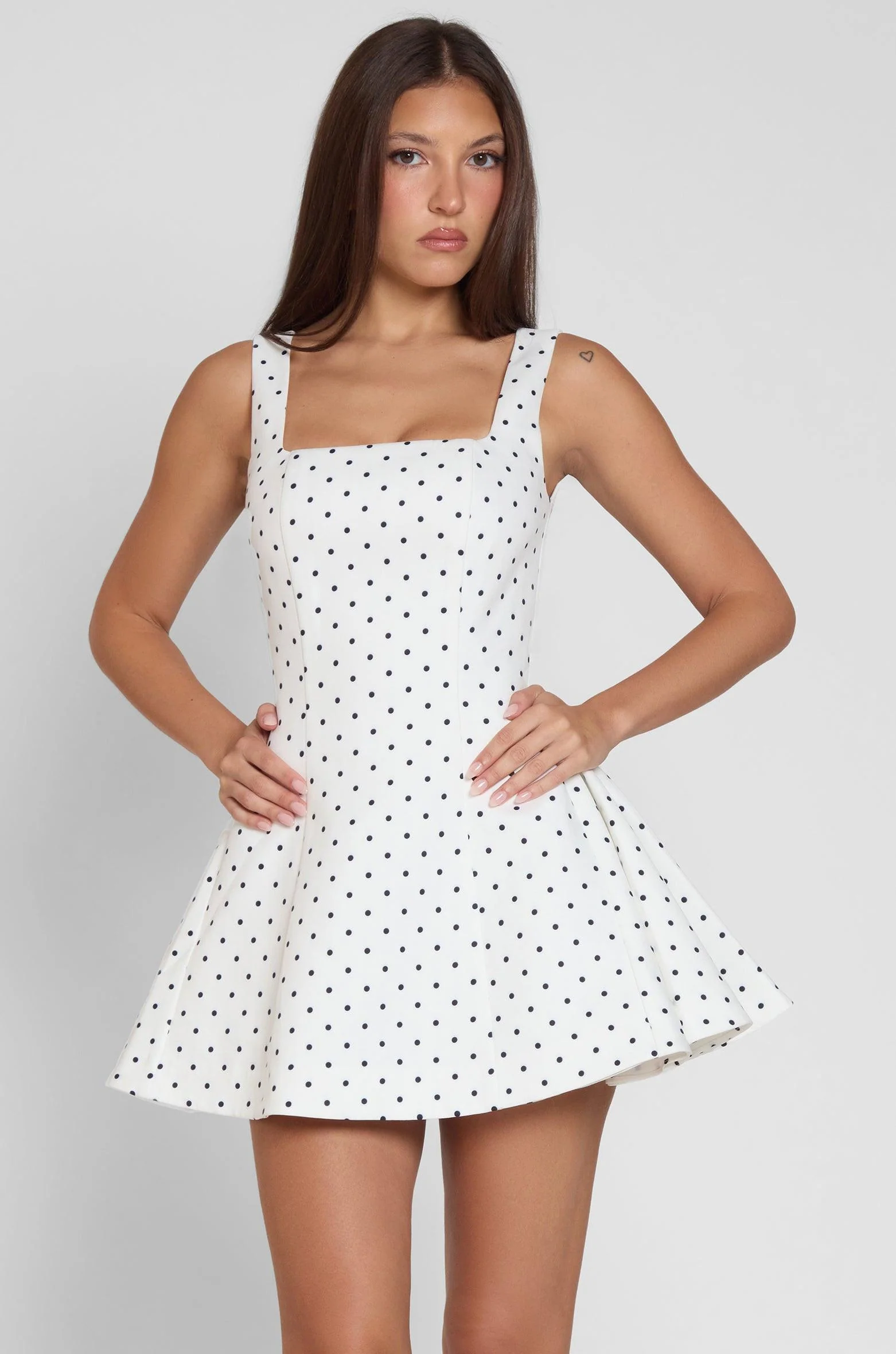 Ysabelle Babydoll Corset Mini Dress - Polka Dot - Image 7